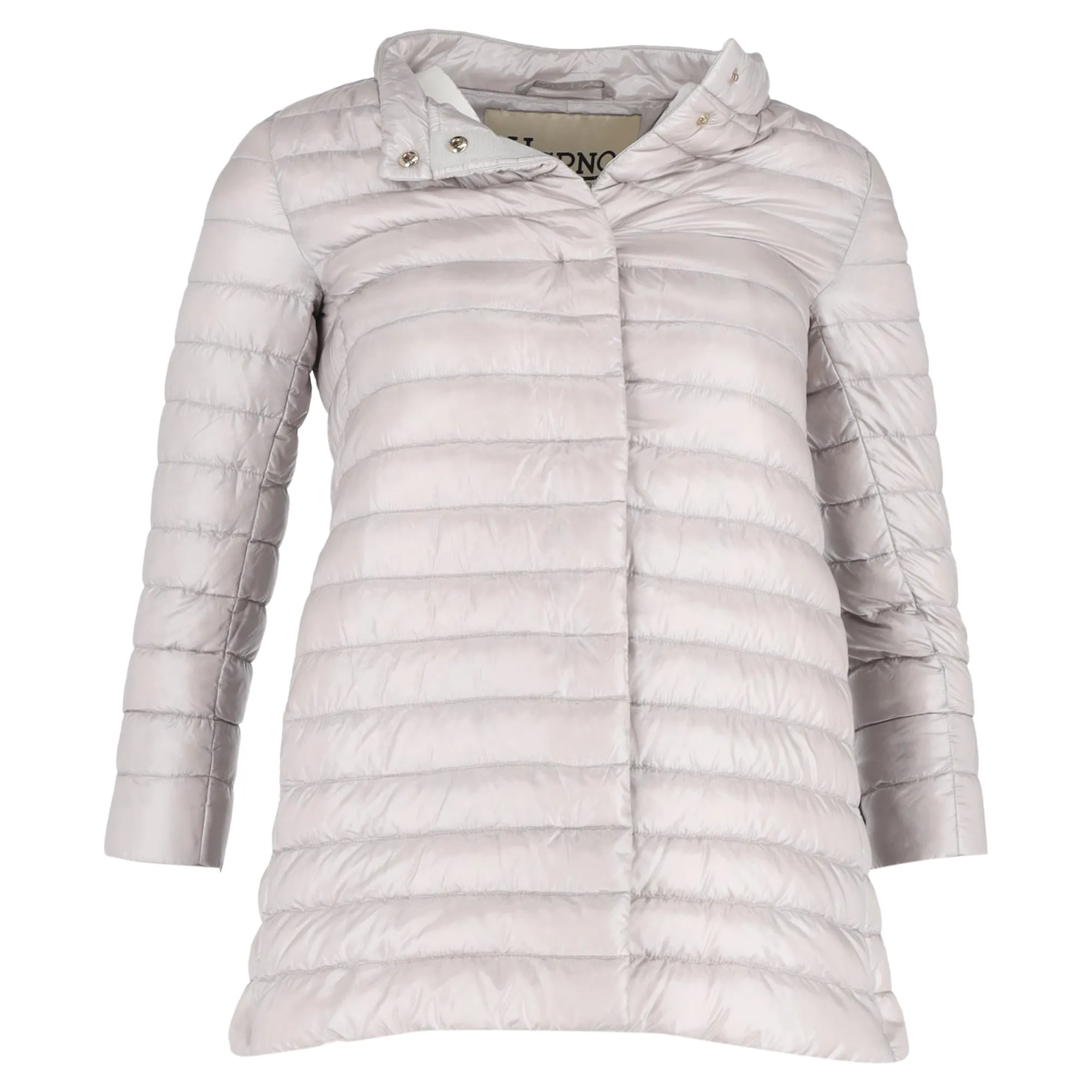 Herno Knopf-Polsterjacke in Grau Nylon