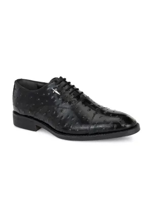 Hitz Herren Schwarze Leder Derby Party Schuhe