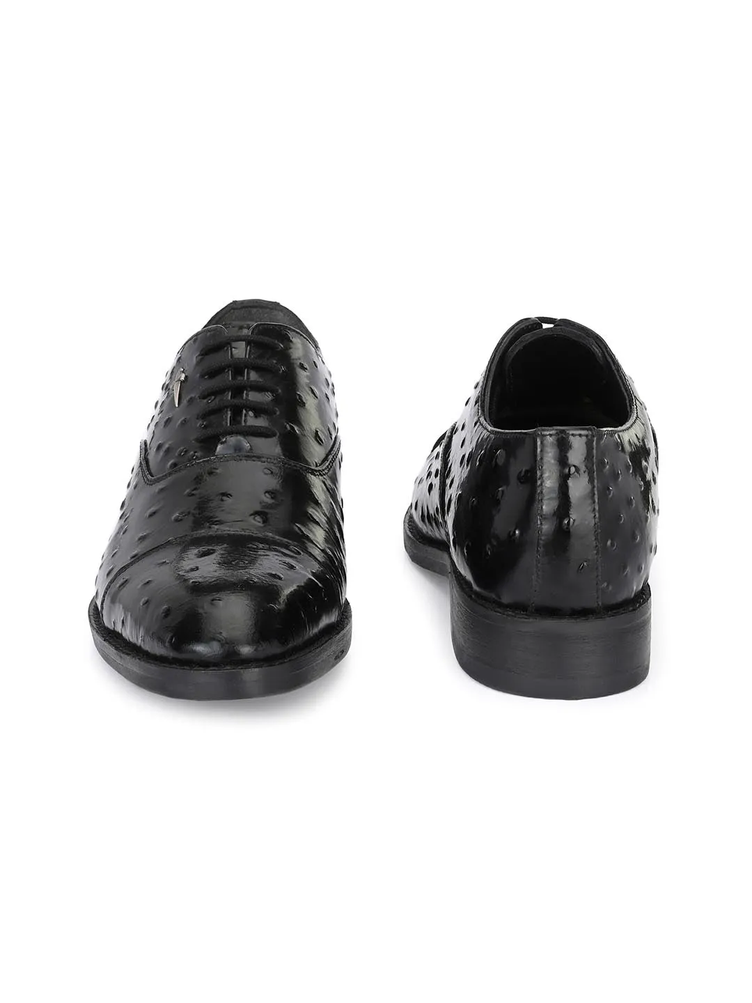 Hitz Herren Schwarze Leder Derby Party Schuhe