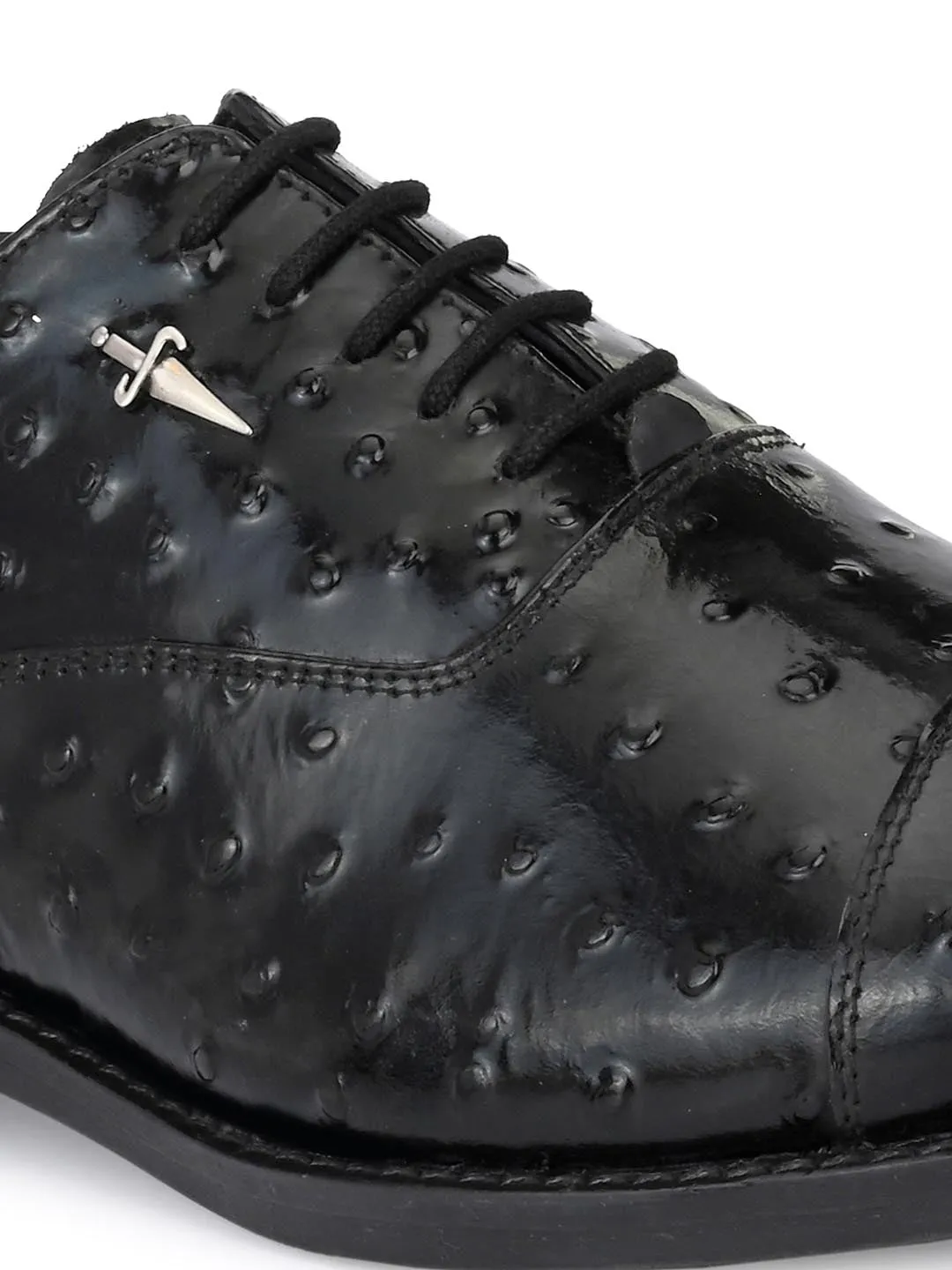 Hitz Herren Schwarze Leder Derby Party Schuhe