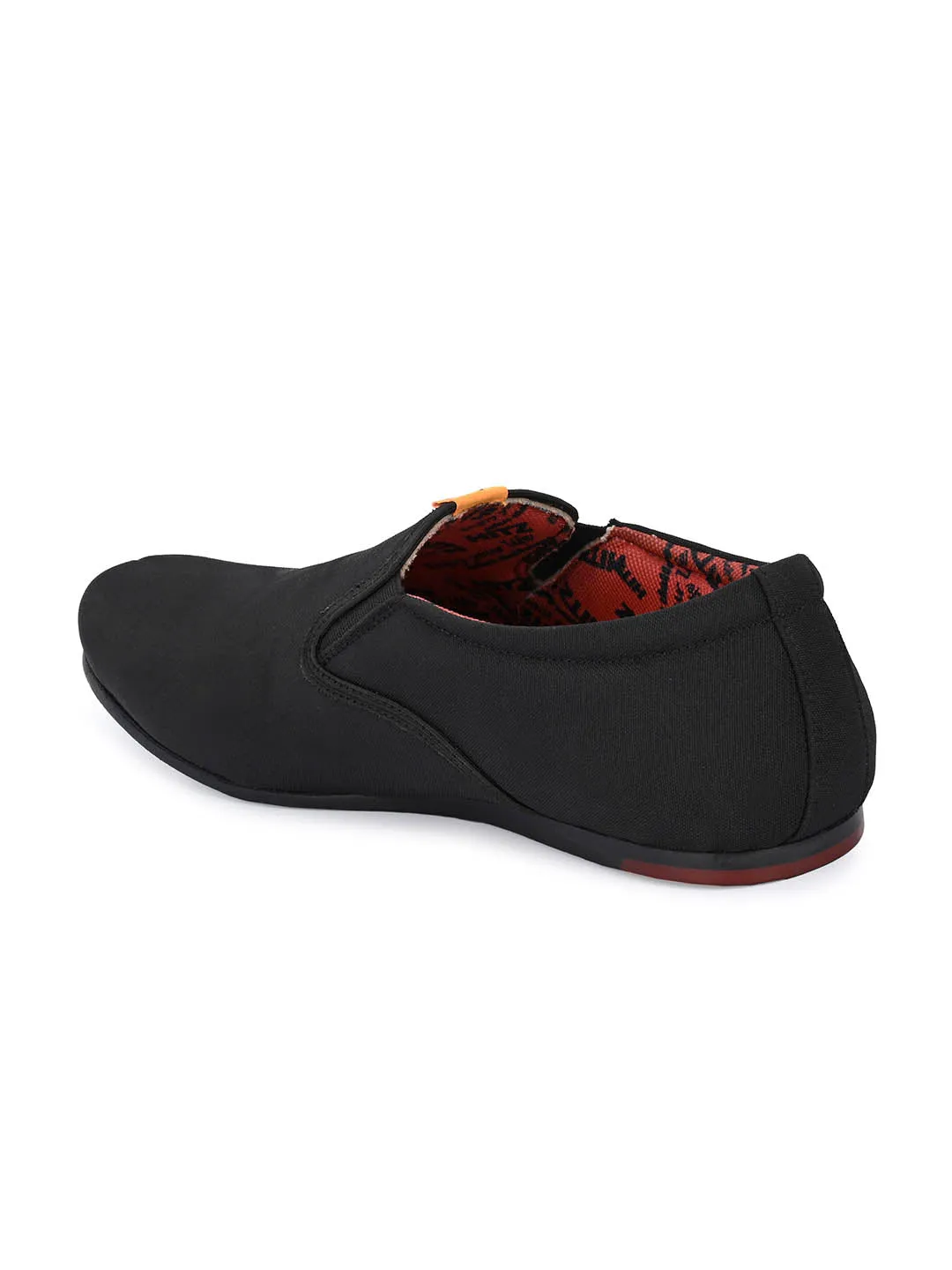 Hitz Herren Schwarze Leder Slip-On Freizeitschuhe