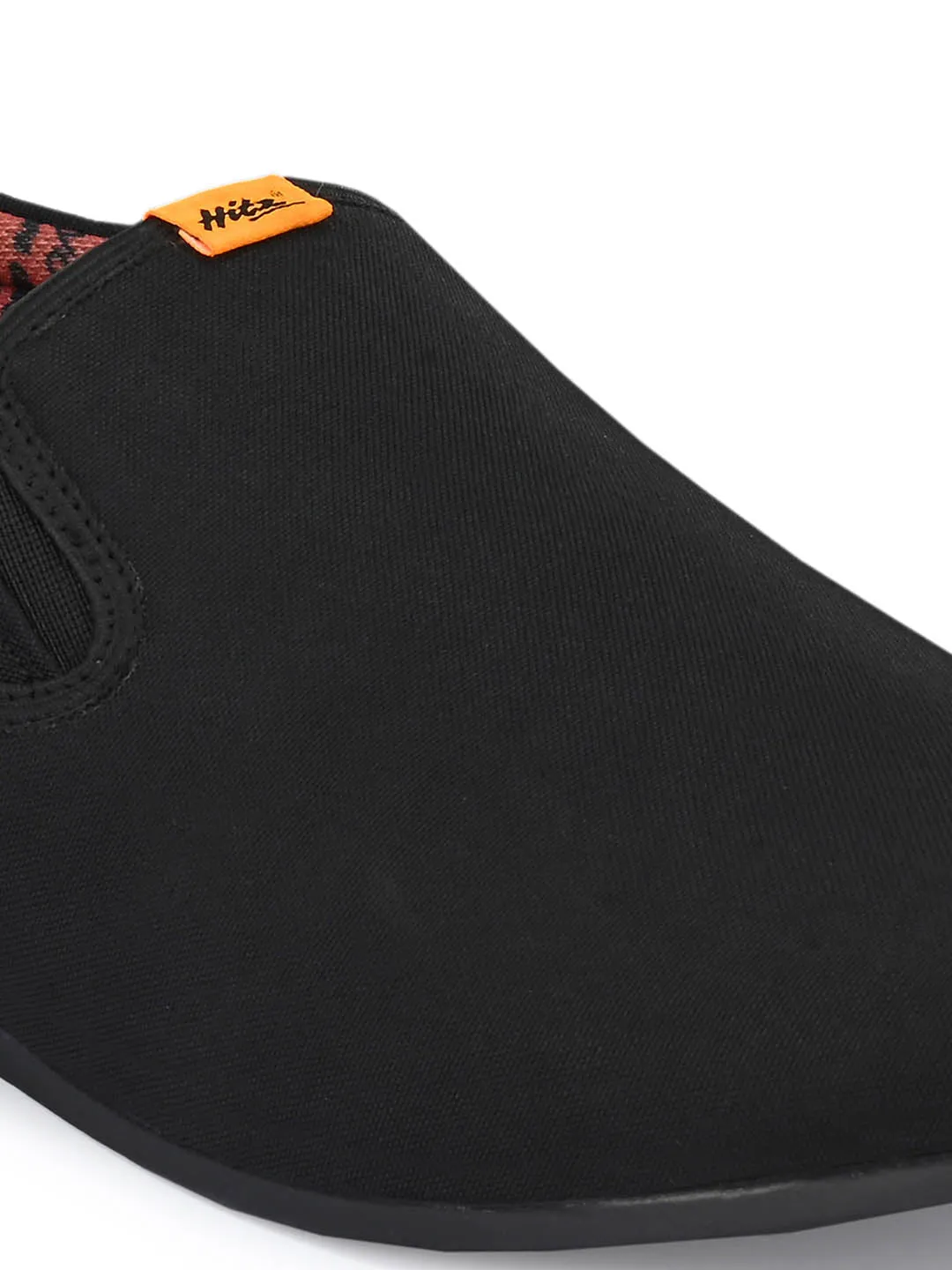 Hitz Herren Schwarze Leder Slip-On Freizeitschuhe