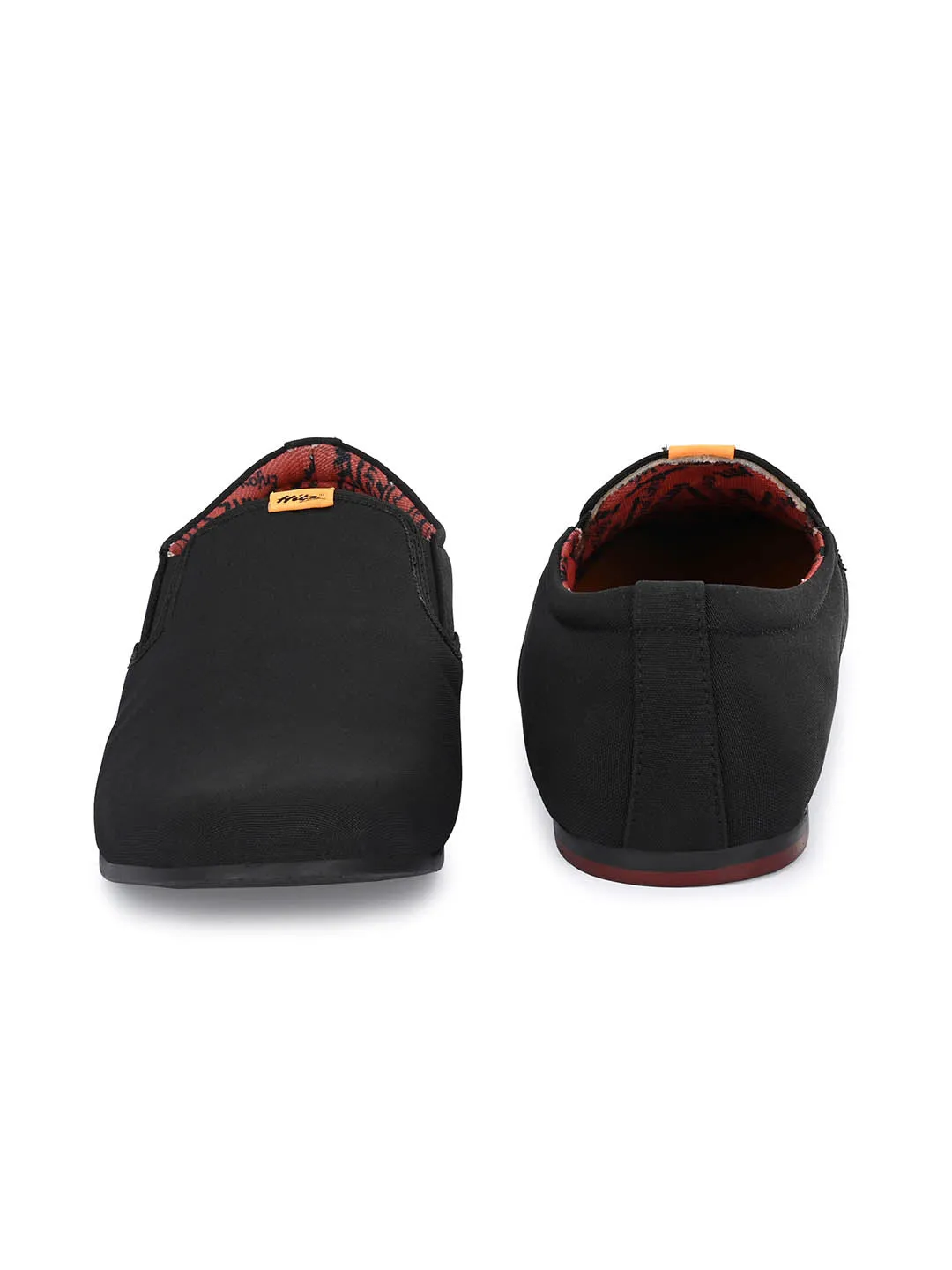 Hitz Herren Schwarze Leder Slip-On Freizeitschuhe