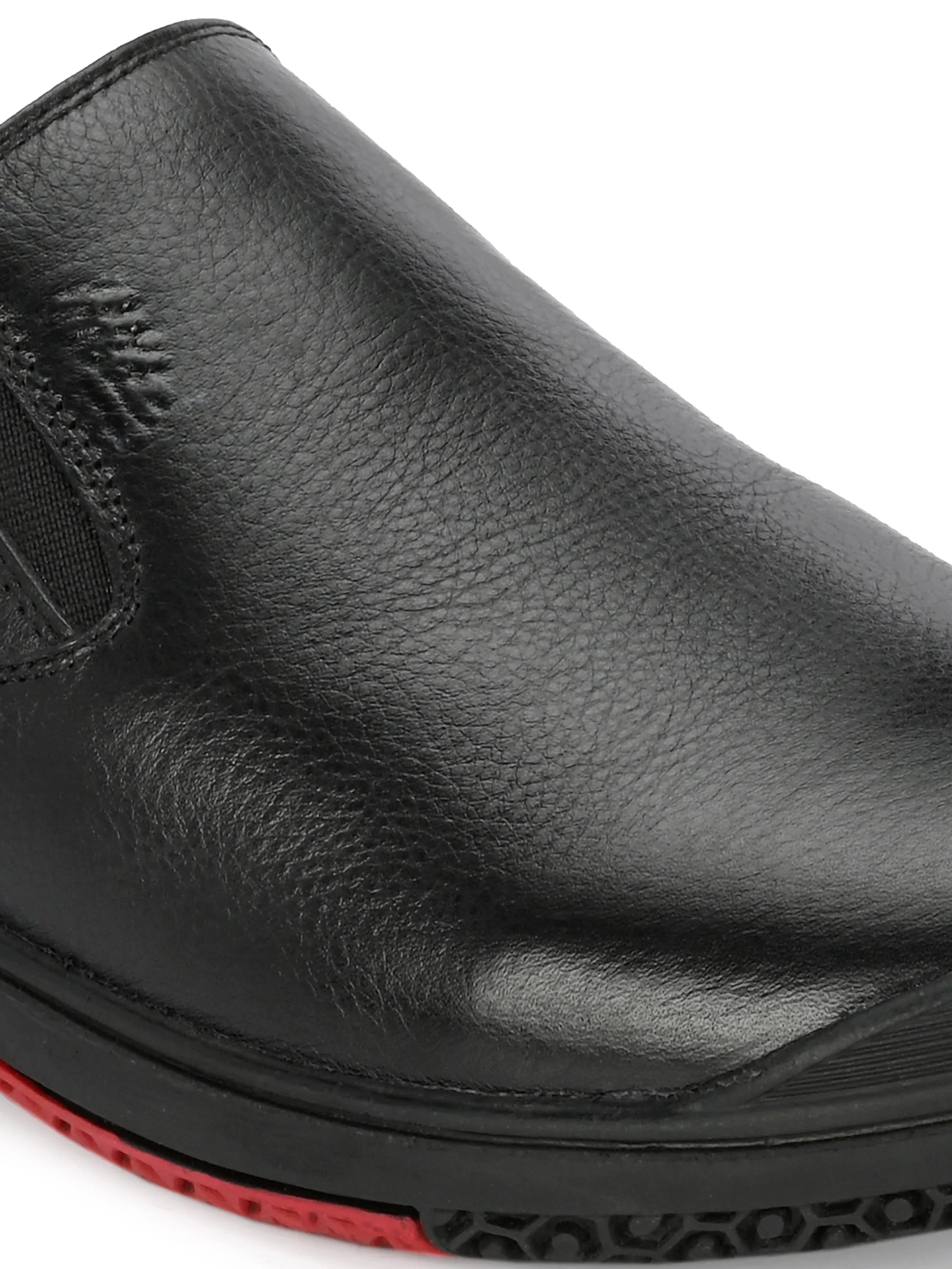 Hitz Herren Schwarze Leder-Slip-On formelle Schuhe