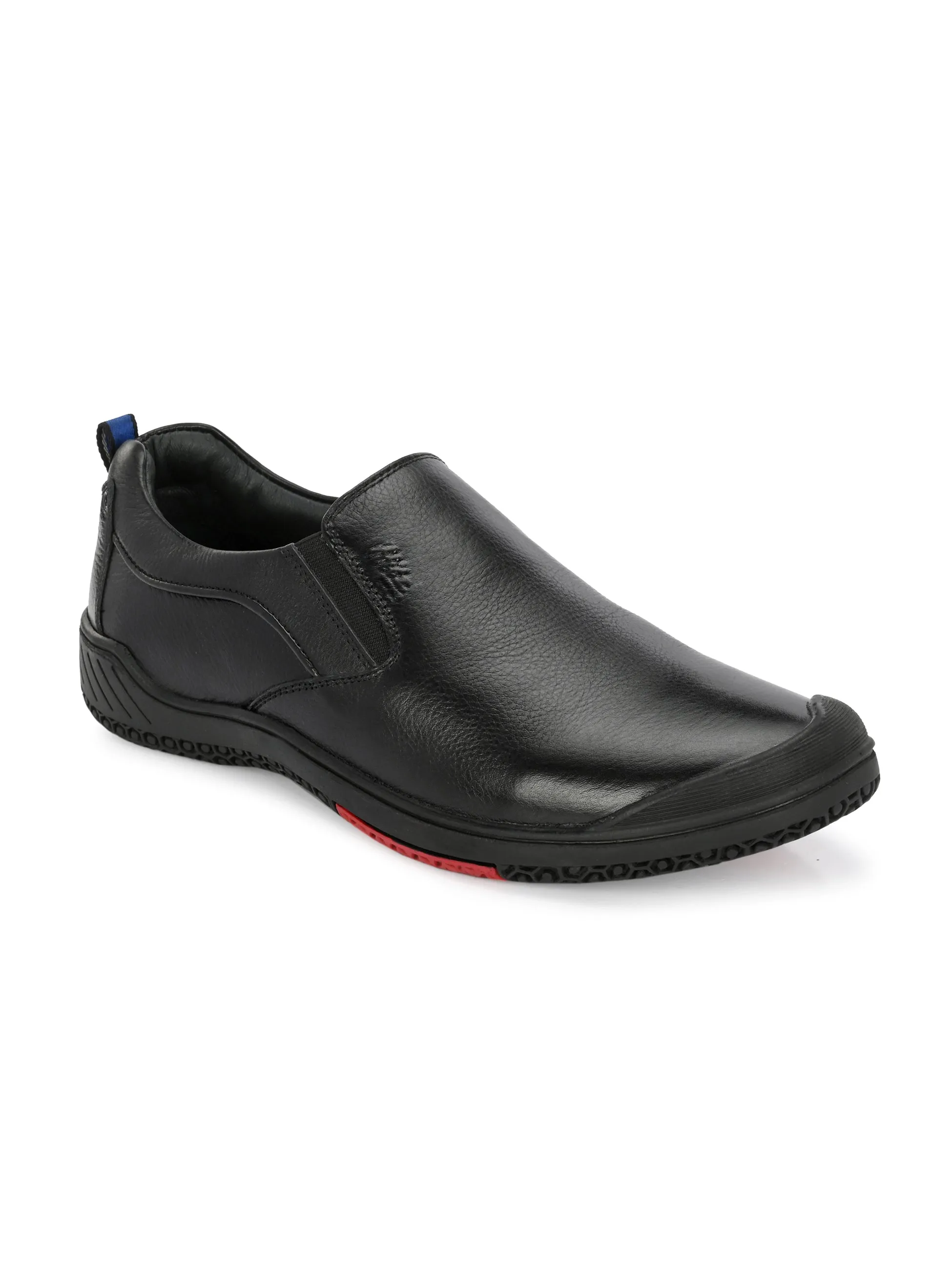 Hitz Herren Schwarze Leder-Slip-On formelle Schuhe