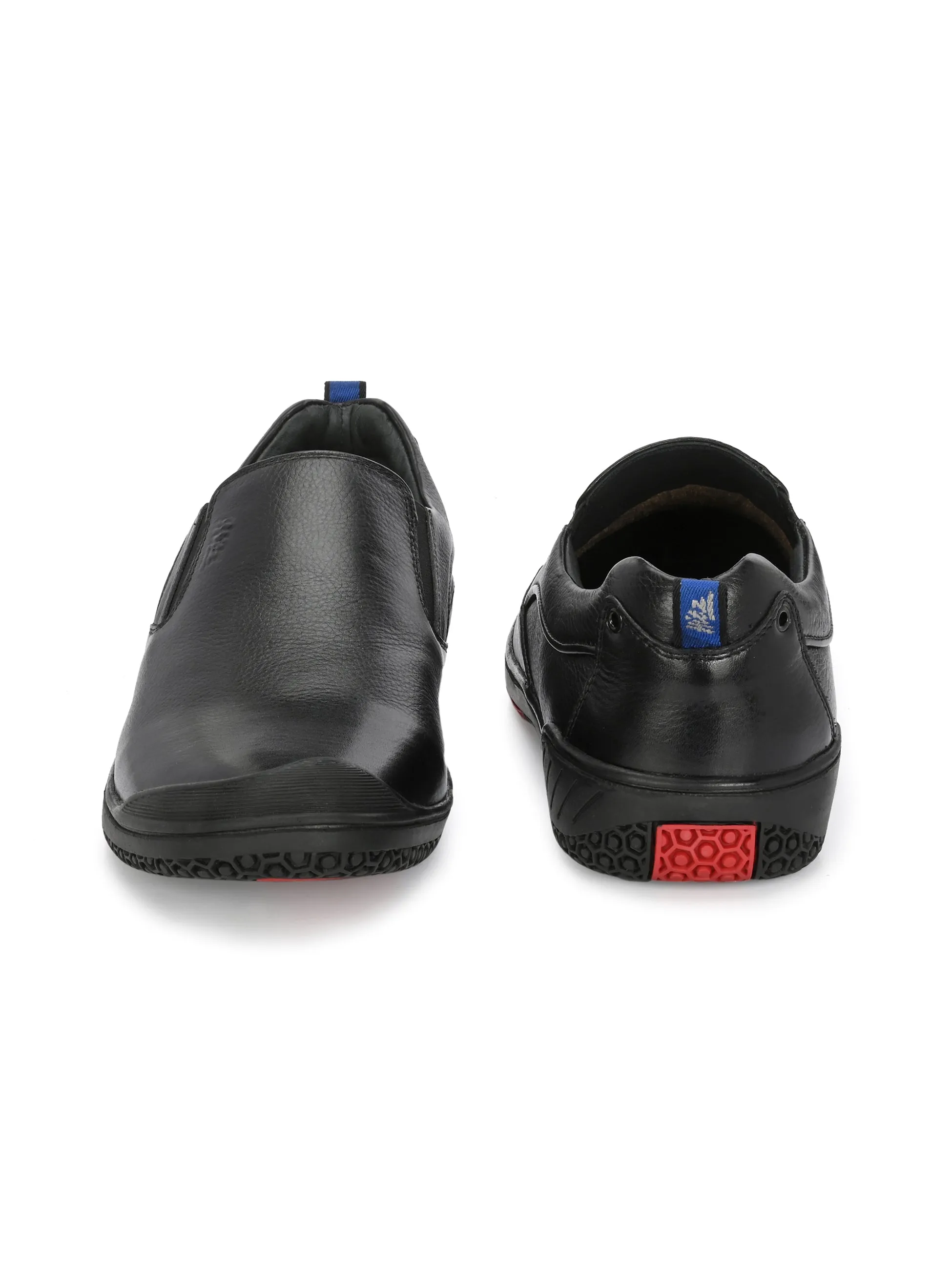Hitz Herren Schwarze Leder-Slip-On formelle Schuhe