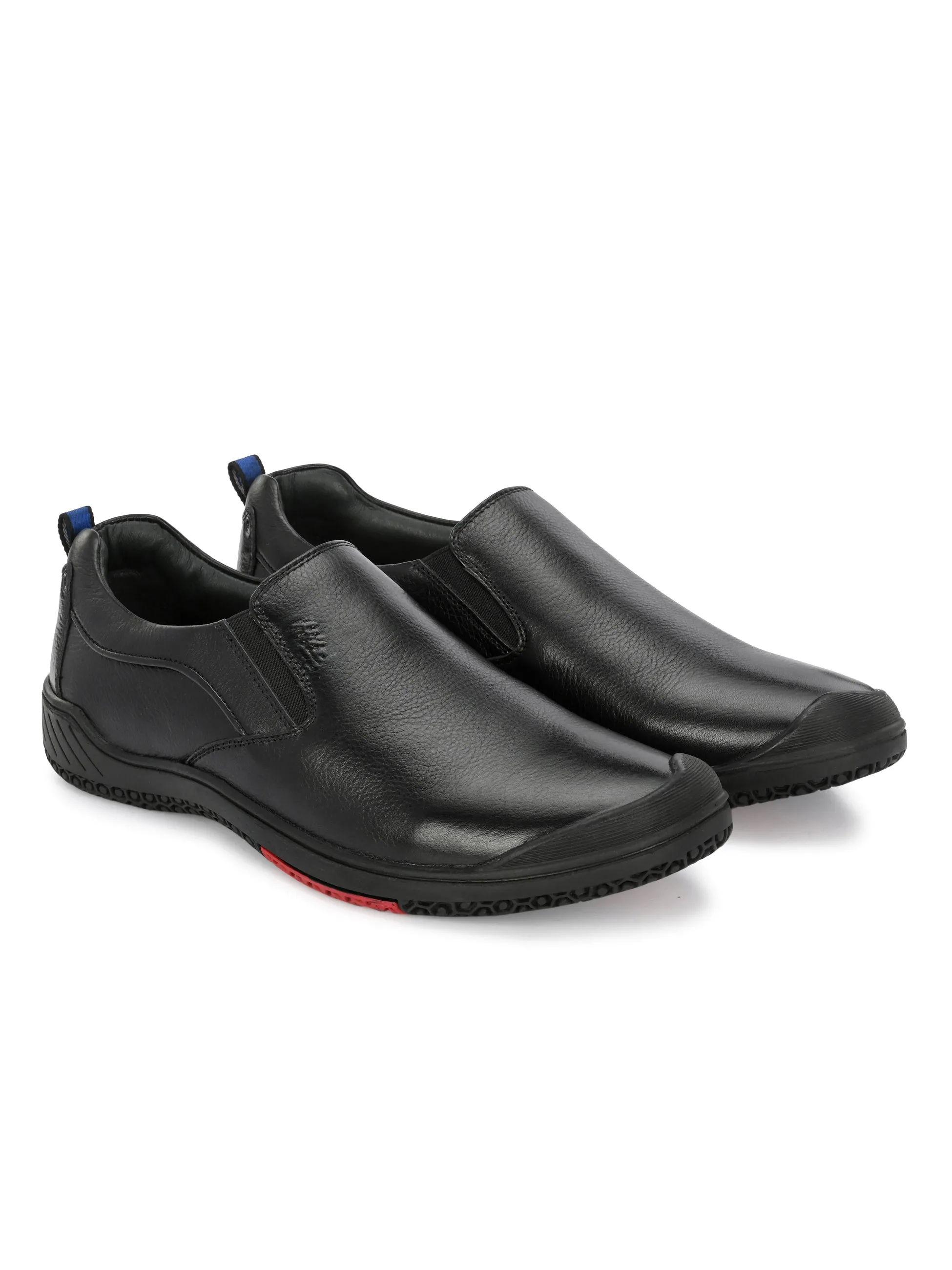 Hitz Herren Schwarze Leder-Slip-On formelle Schuhe