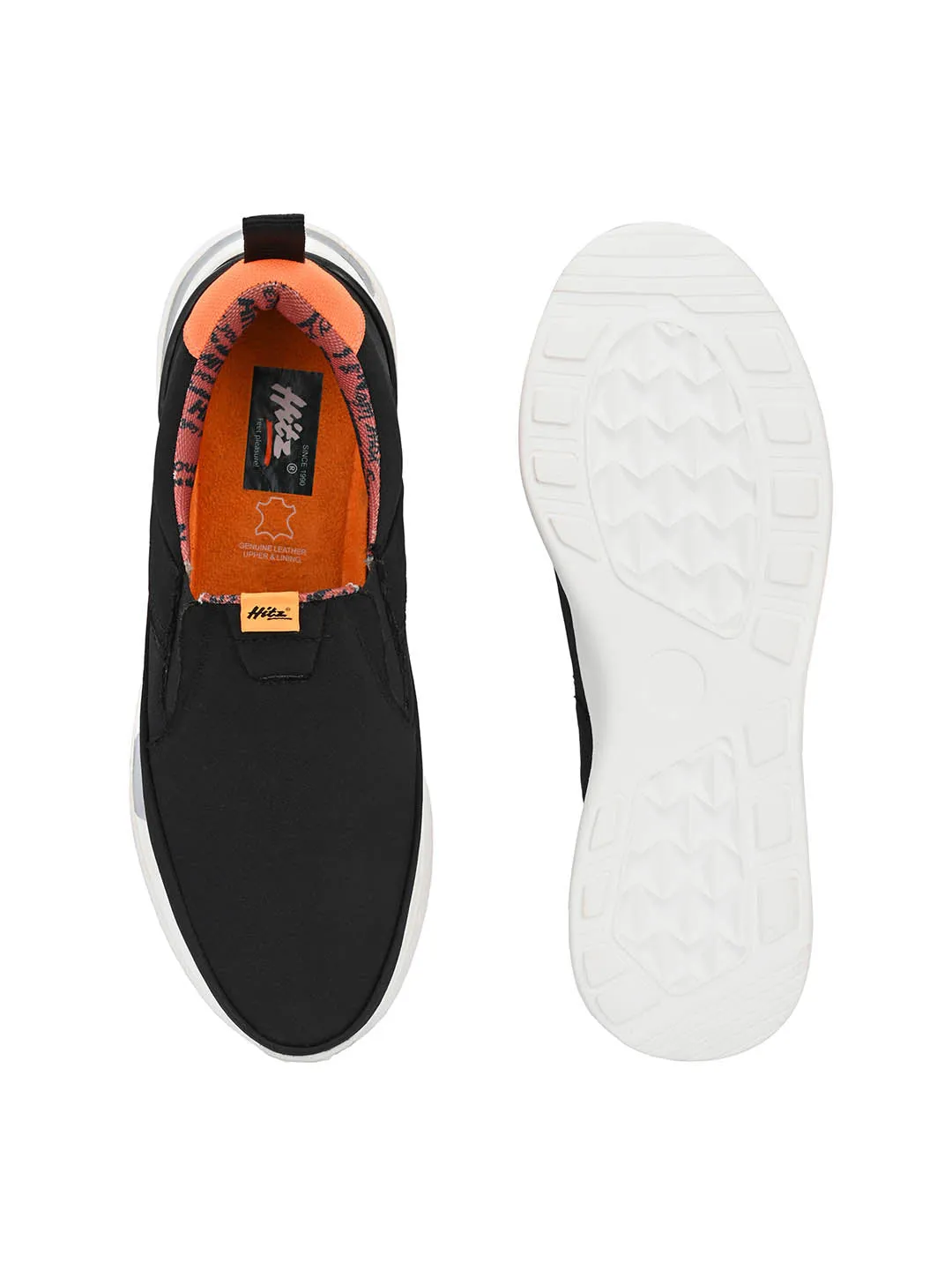 Hitz Herren Schwarze Laufschuhe zum Schlüpfen