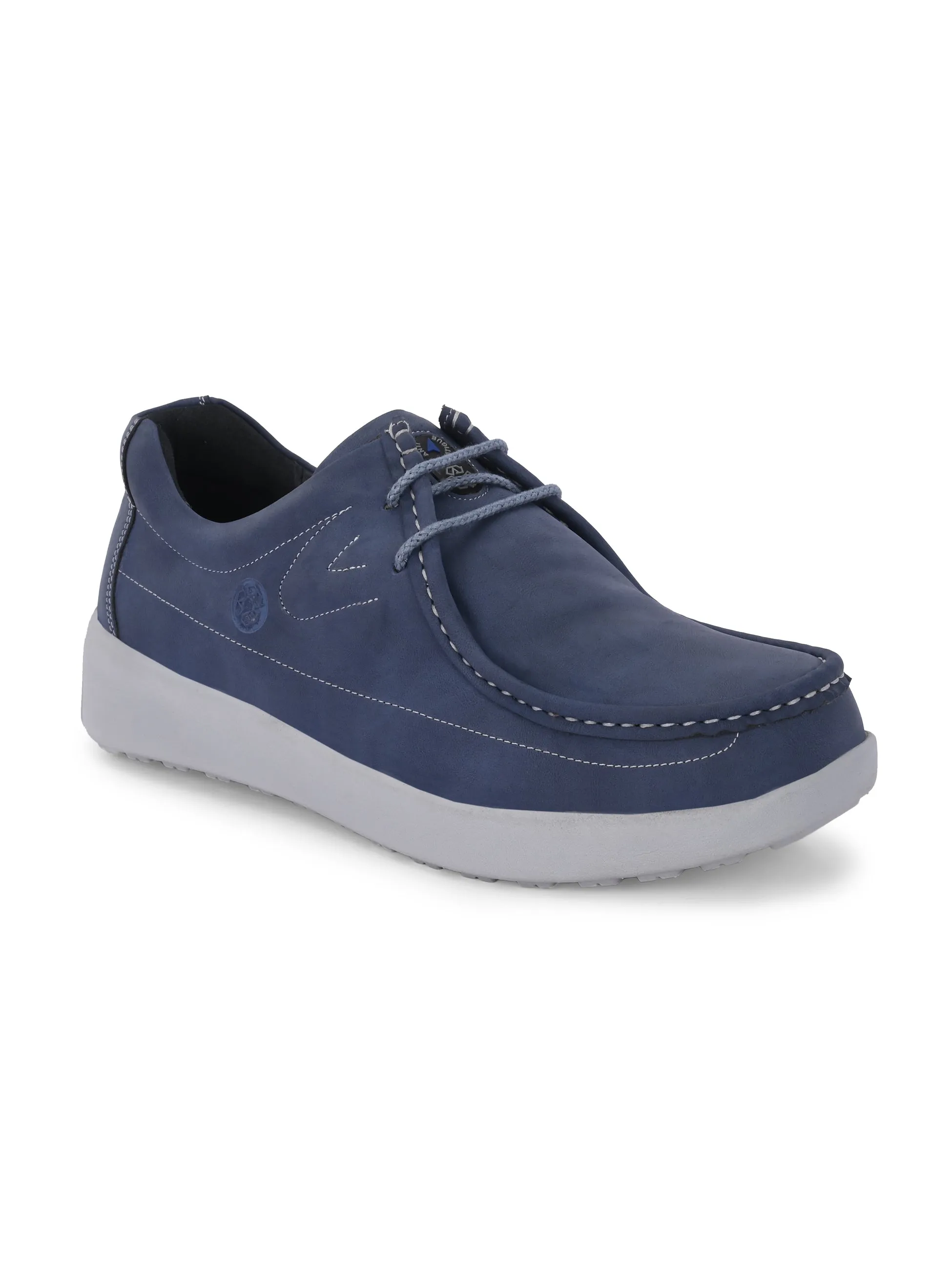 HITZ Herren Blaue Leder Casual Schnürschuhe