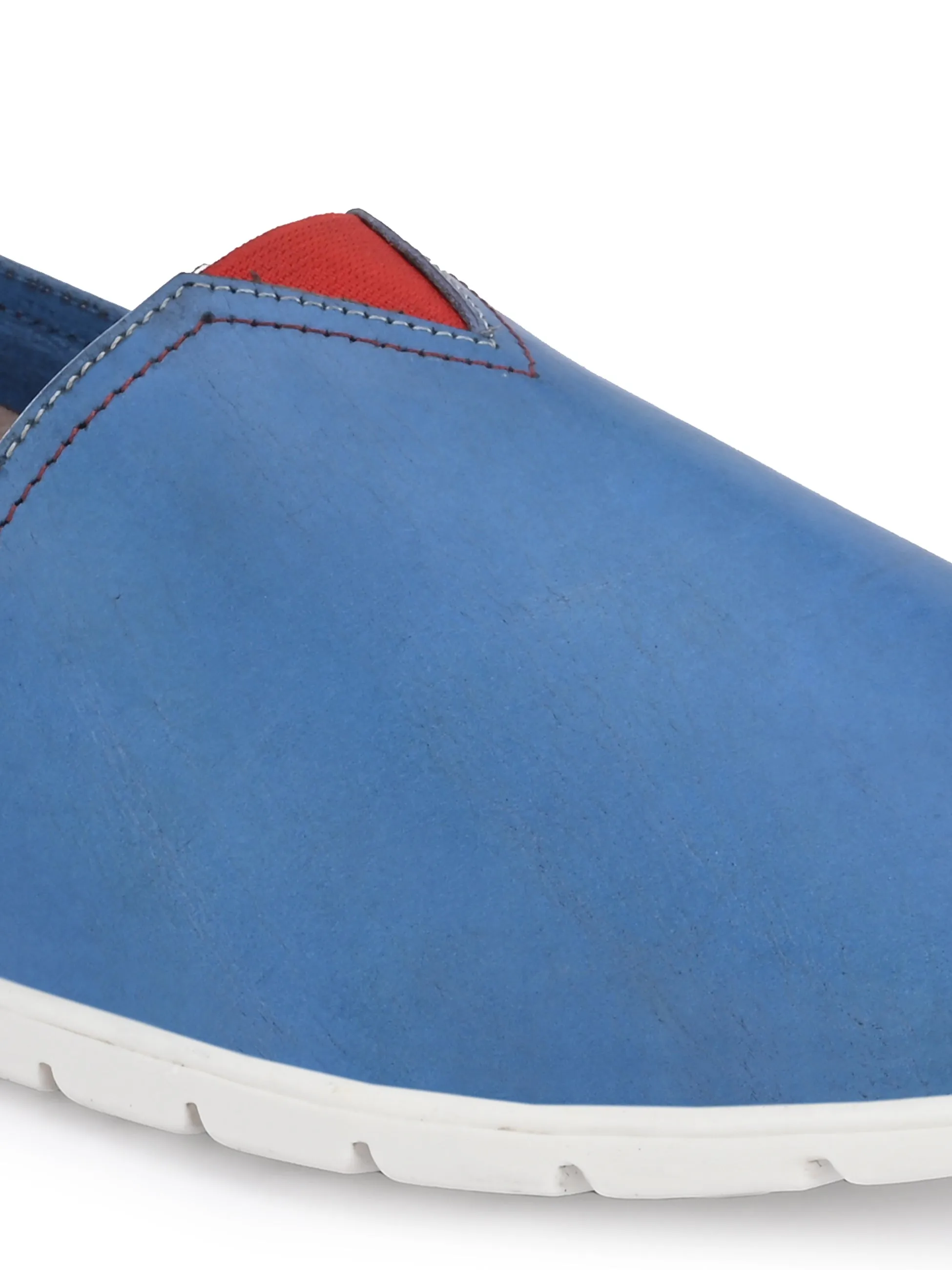 Hitz Herren Blaue Lederschlupfschuhe für den Casual-Look