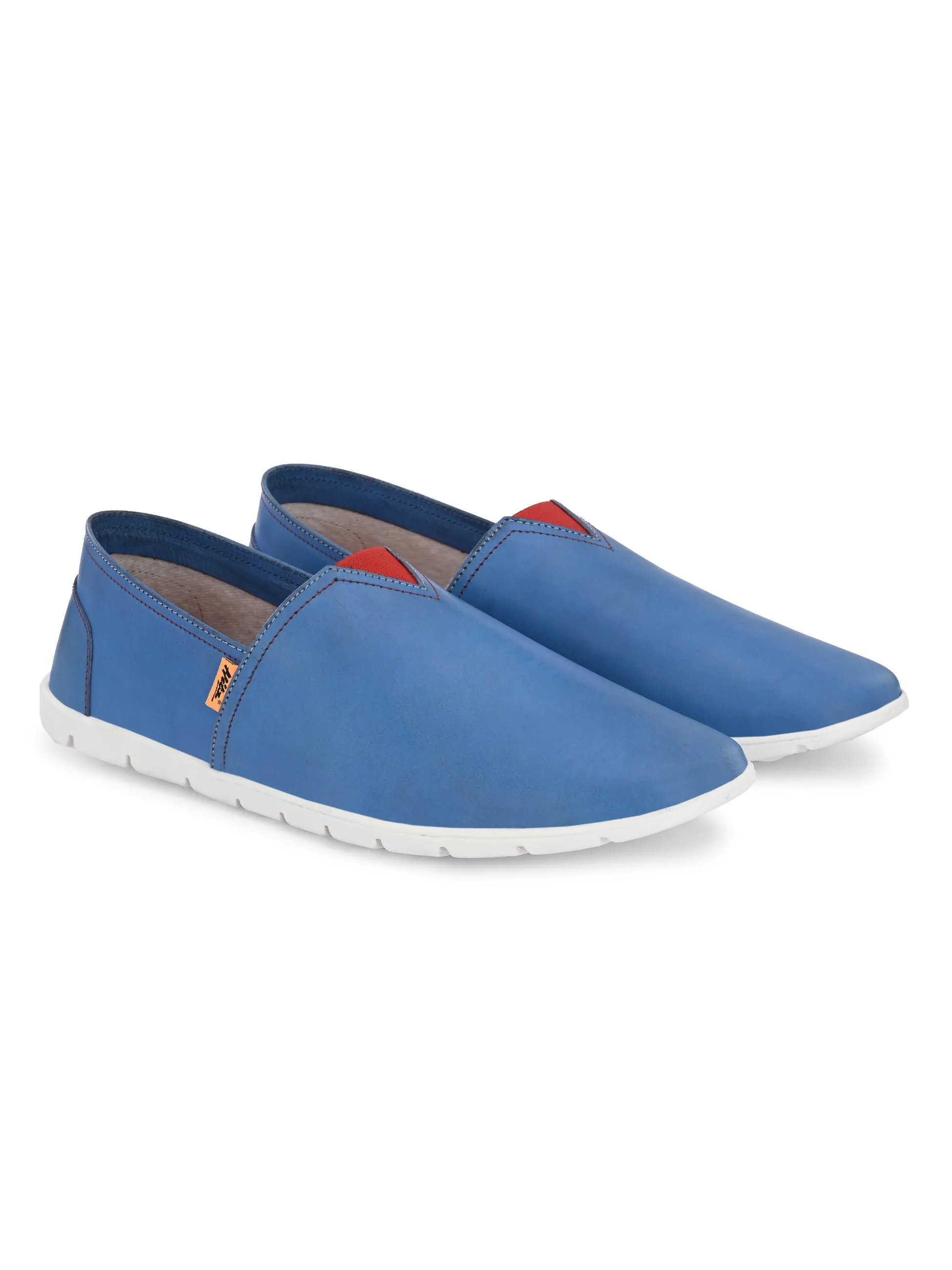 Hitz Herren Blaue Lederschlupfschuhe für den Casual-Look