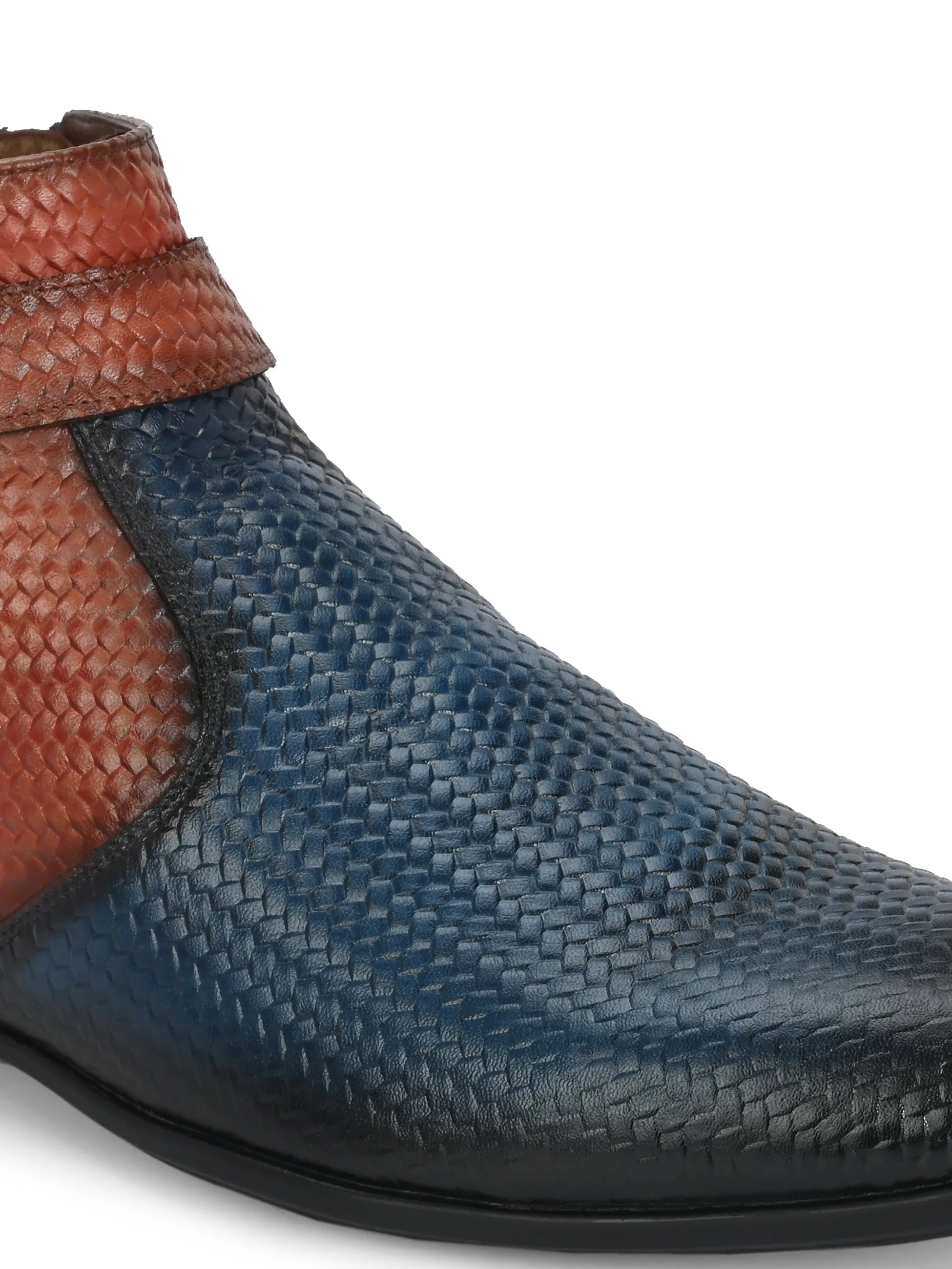 HITZ Herren Casual Stiefel in Blau/Braun aus Leder