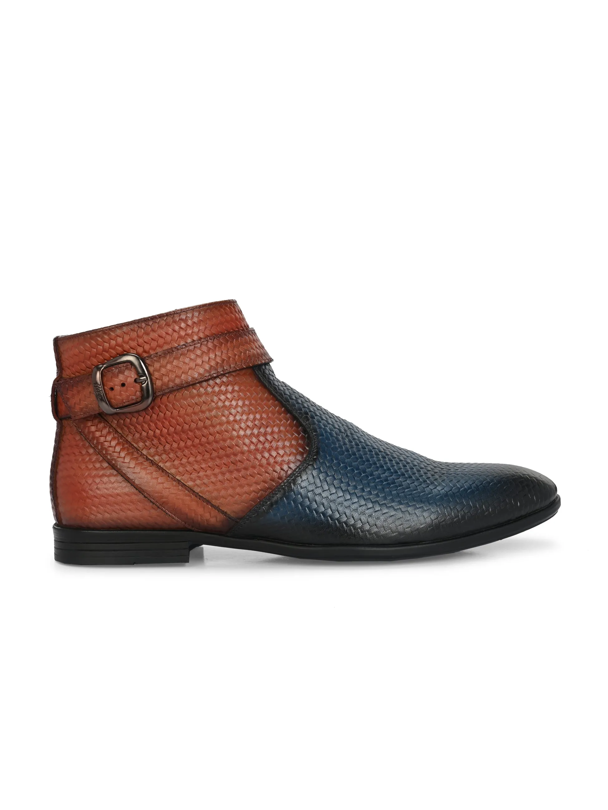 HITZ Herren Casual Stiefel in Blau/Braun aus Leder