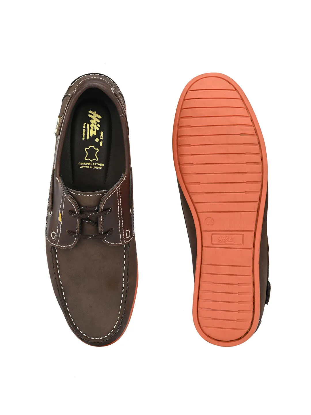 Hitz Herren Braune Leder Schnürbootschuhe