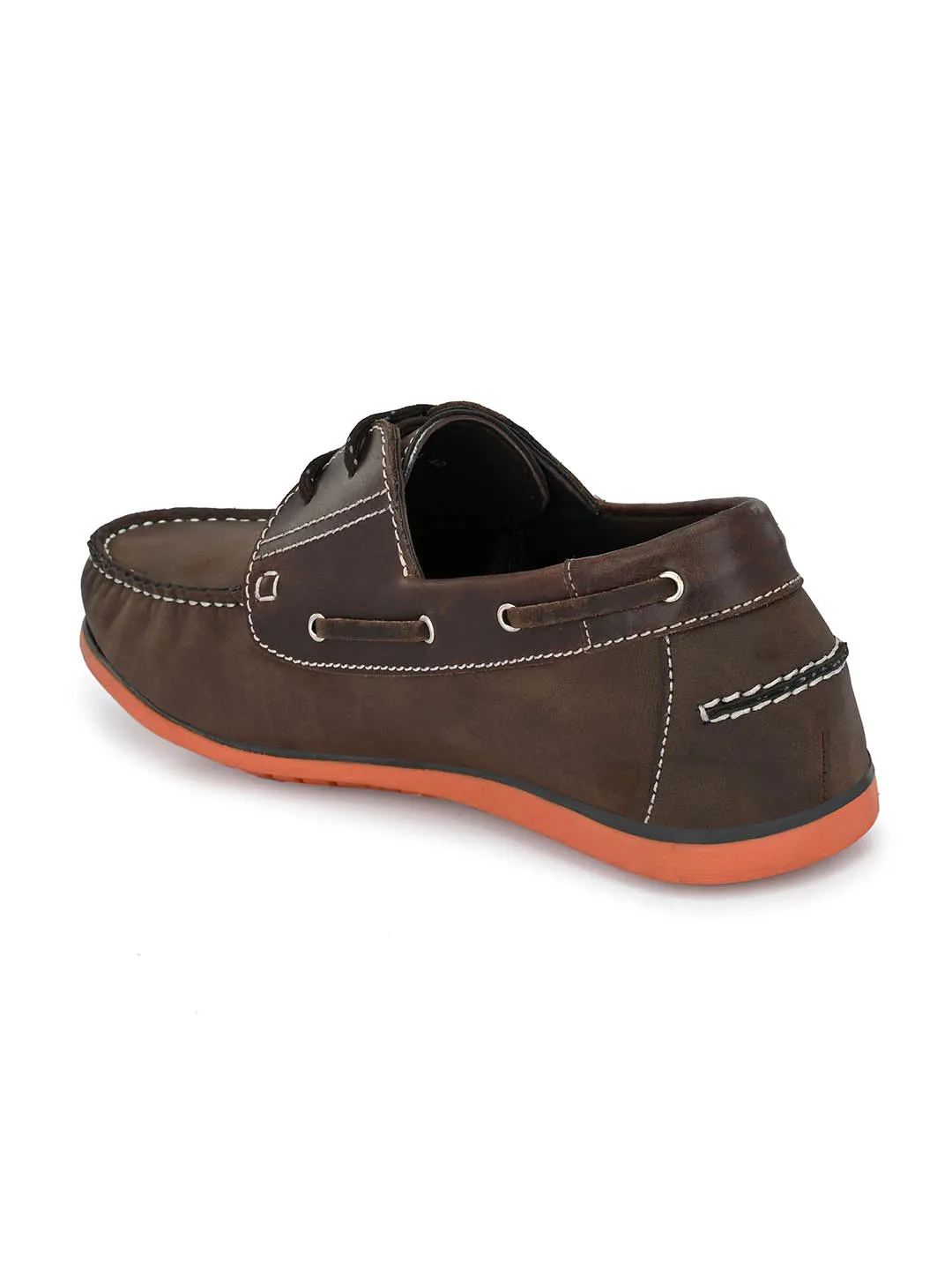 Hitz Herren Braune Leder Schnürbootschuhe