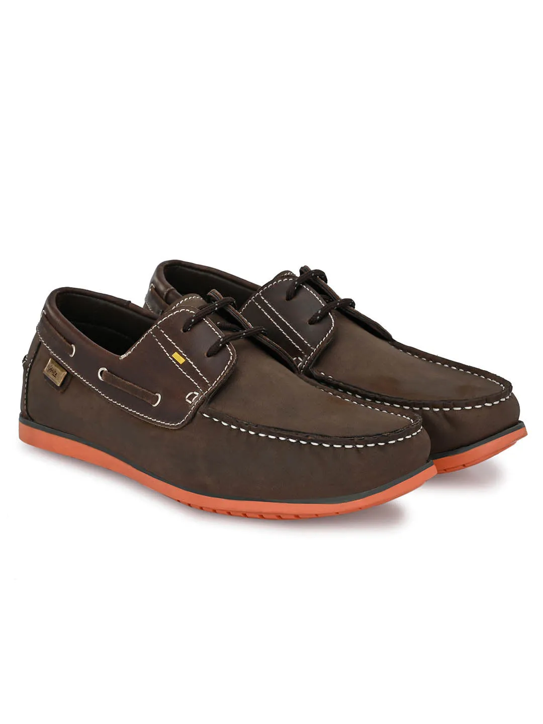 Hitz Herren Braune Leder Schnürbootschuhe