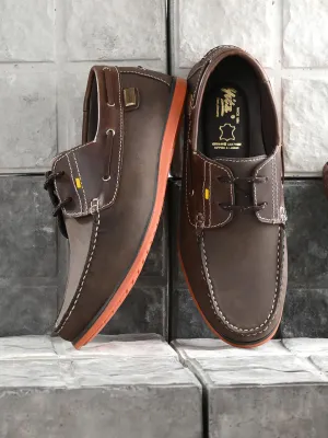 Hitz Herren Braune Leder Schnürbootschuhe