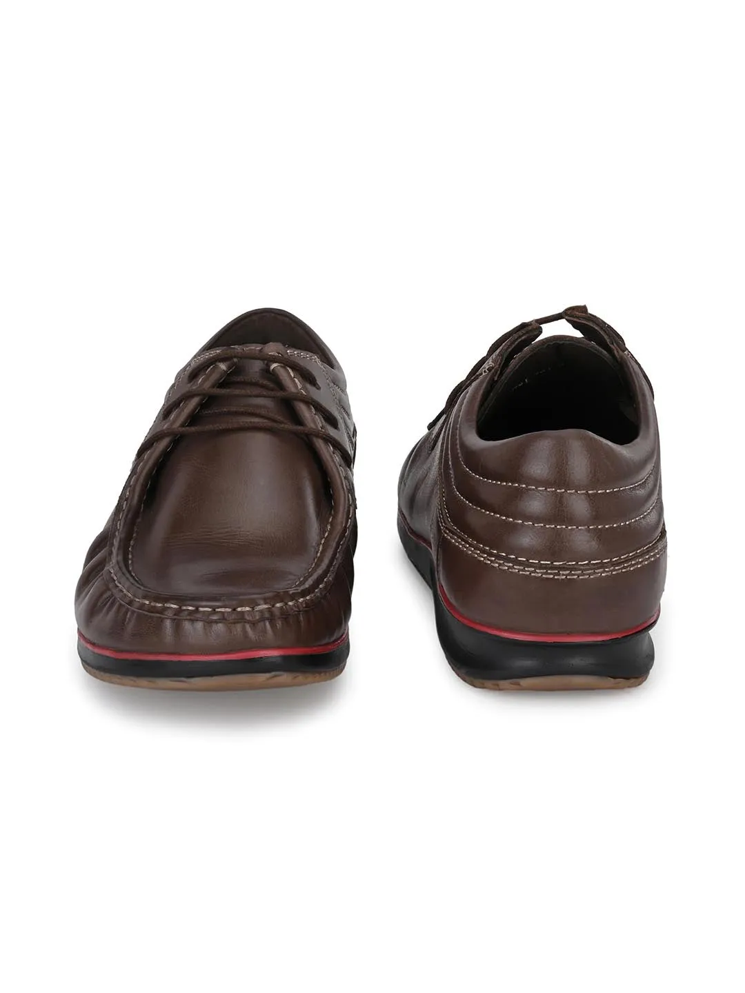 Hitz Herren Braune Lederschnürschuhe Casual