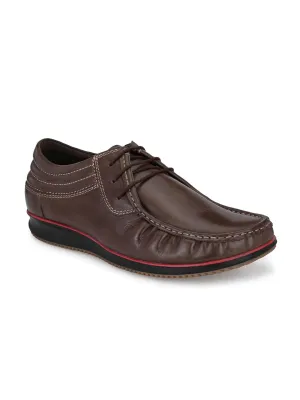 Hitz Herren Braune Lederschnürschuhe Casual