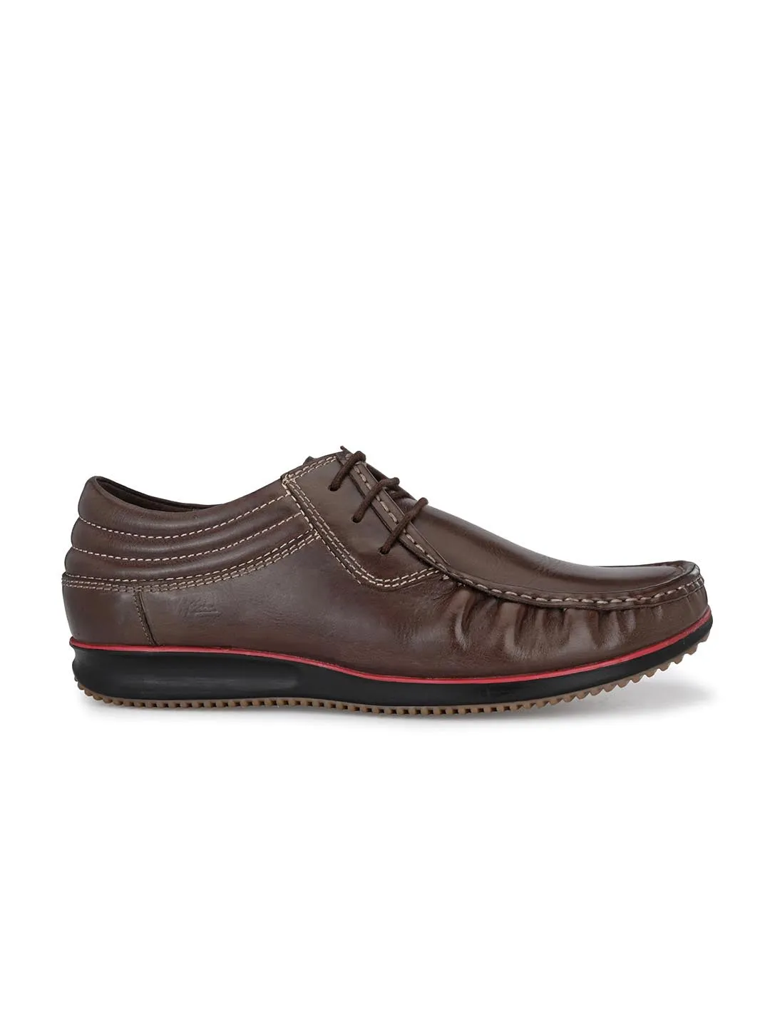 Hitz Herren Braune Lederschnürschuhe Casual