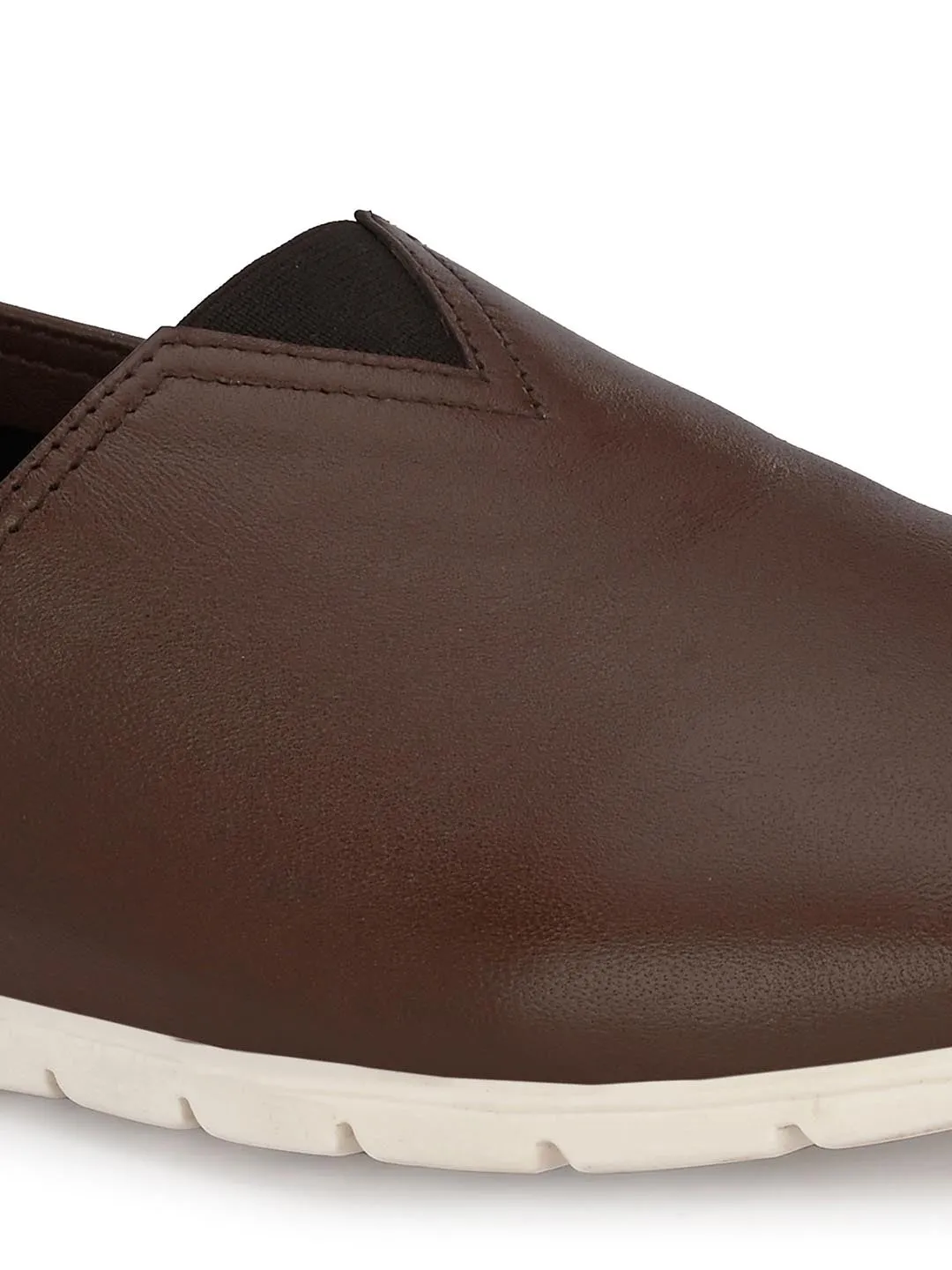 Hitz Herren Brauner Lederschlupfschuh für lässige Anlässe