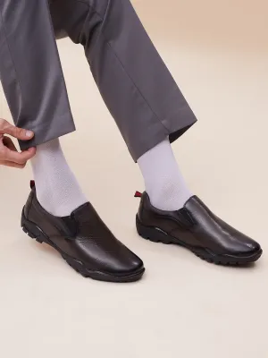 Hitz Herren Braune Lederschlupfschuhe für formelle Anlässe