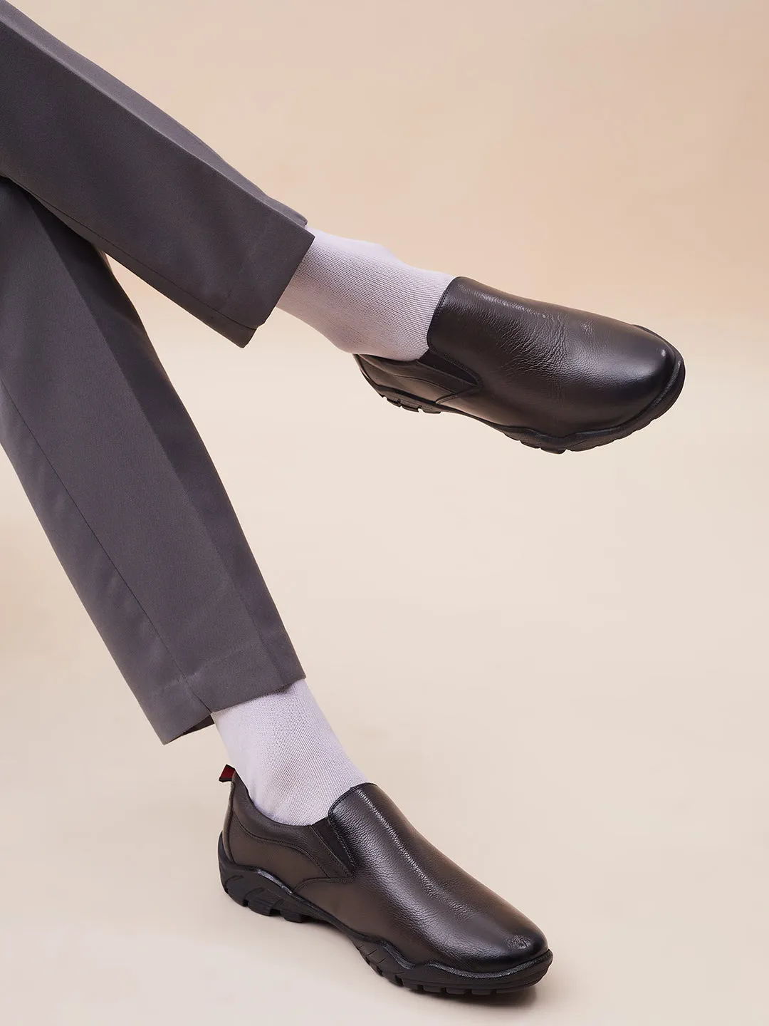 Hitz Herren Braune Lederschlupfschuhe für formelle Anlässe