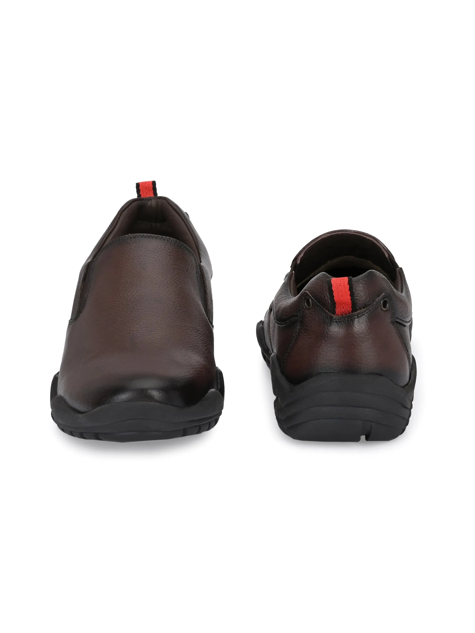 Hitz Herren Braune Lederschlupfschuhe für formelle Anlässe