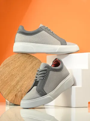 Hitz Herren Graue Leder Casual Schnürschuhe