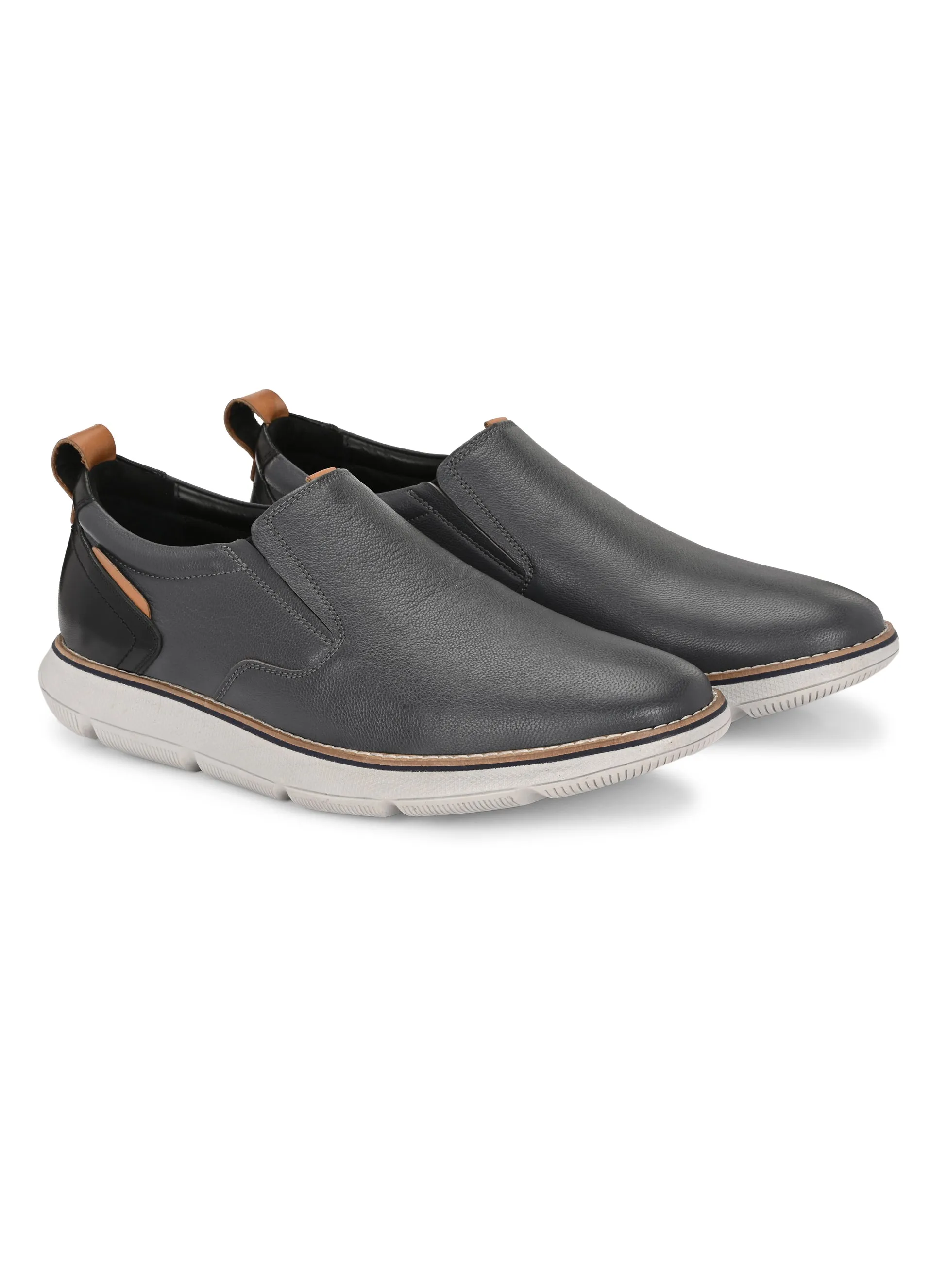 Hitz Herren Graue Leder Freizeitschuhe