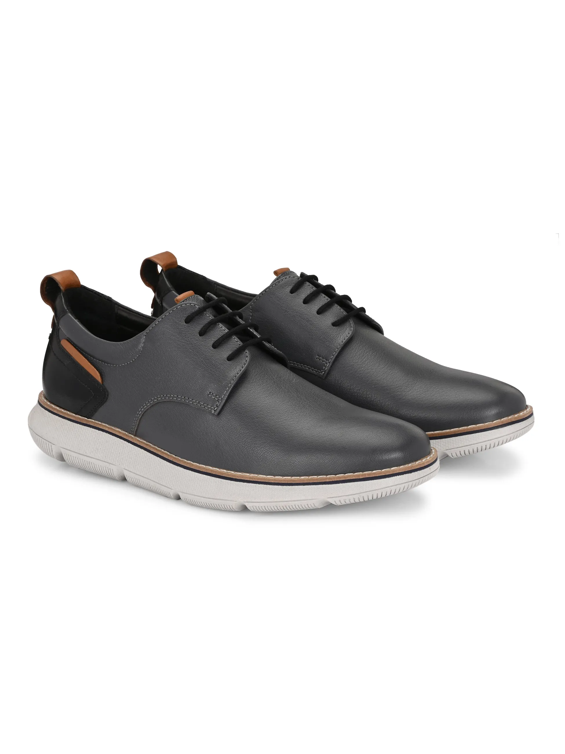 Hitz Herren Graue Leder Freizeitschuhe