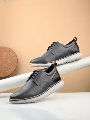 Hitz Herren Graue Leder Freizeitschuhe