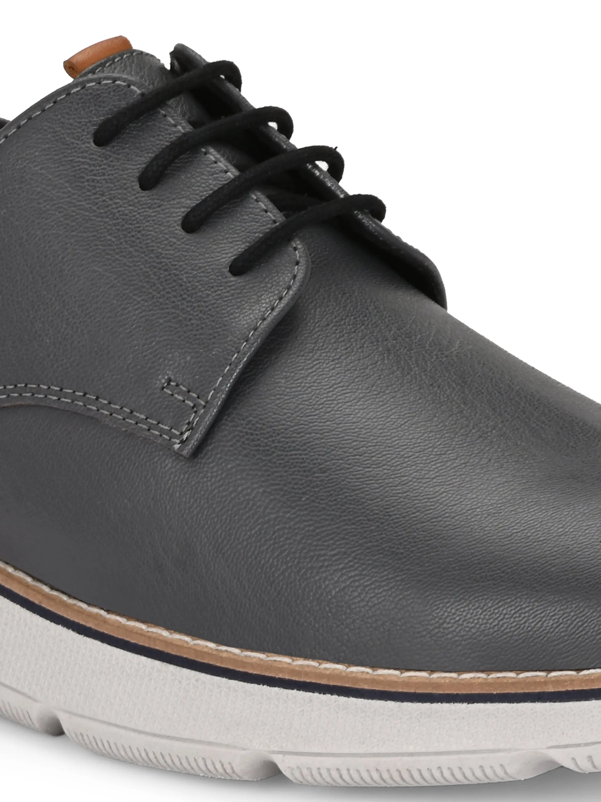 Hitz Herren Graue Leder Freizeitschuhe