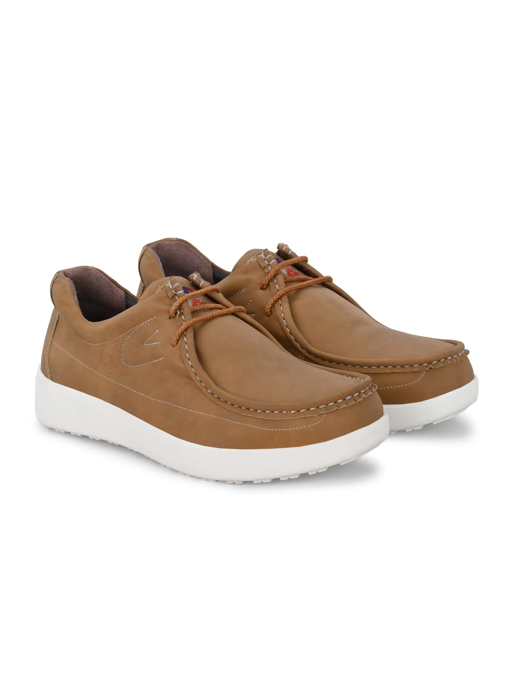 HITZ Herren Casual Schnürschuhe aus braunem Leder