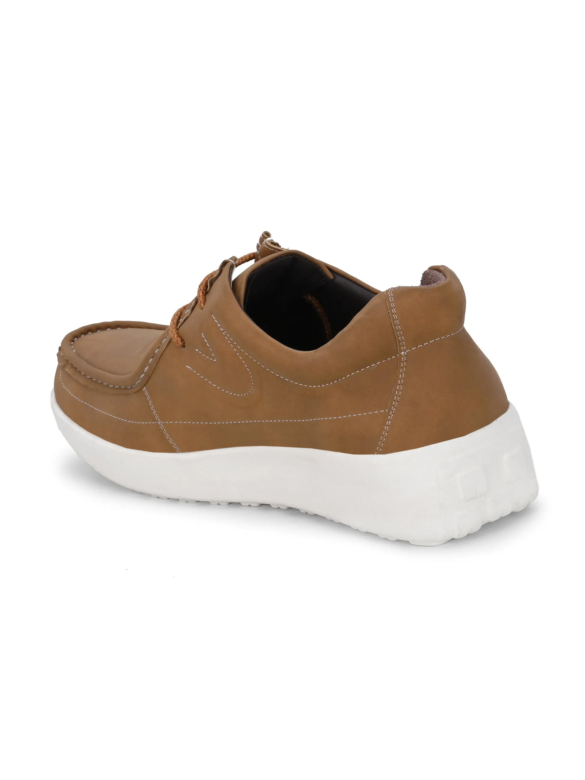 HITZ Herren Casual Schnürschuhe aus braunem Leder