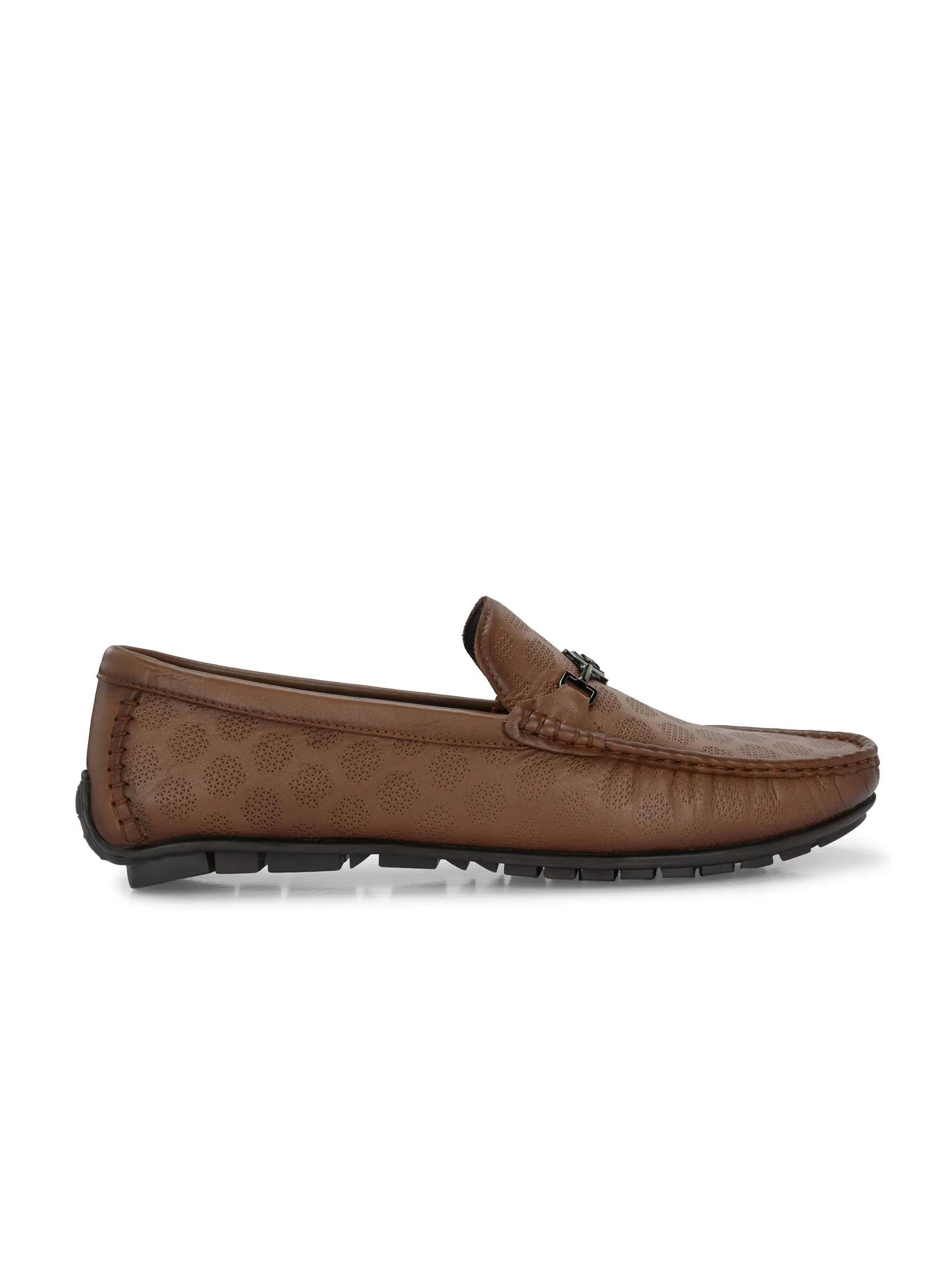 Hitz Herren Mokassins im Casual-Look aus braunem Leder