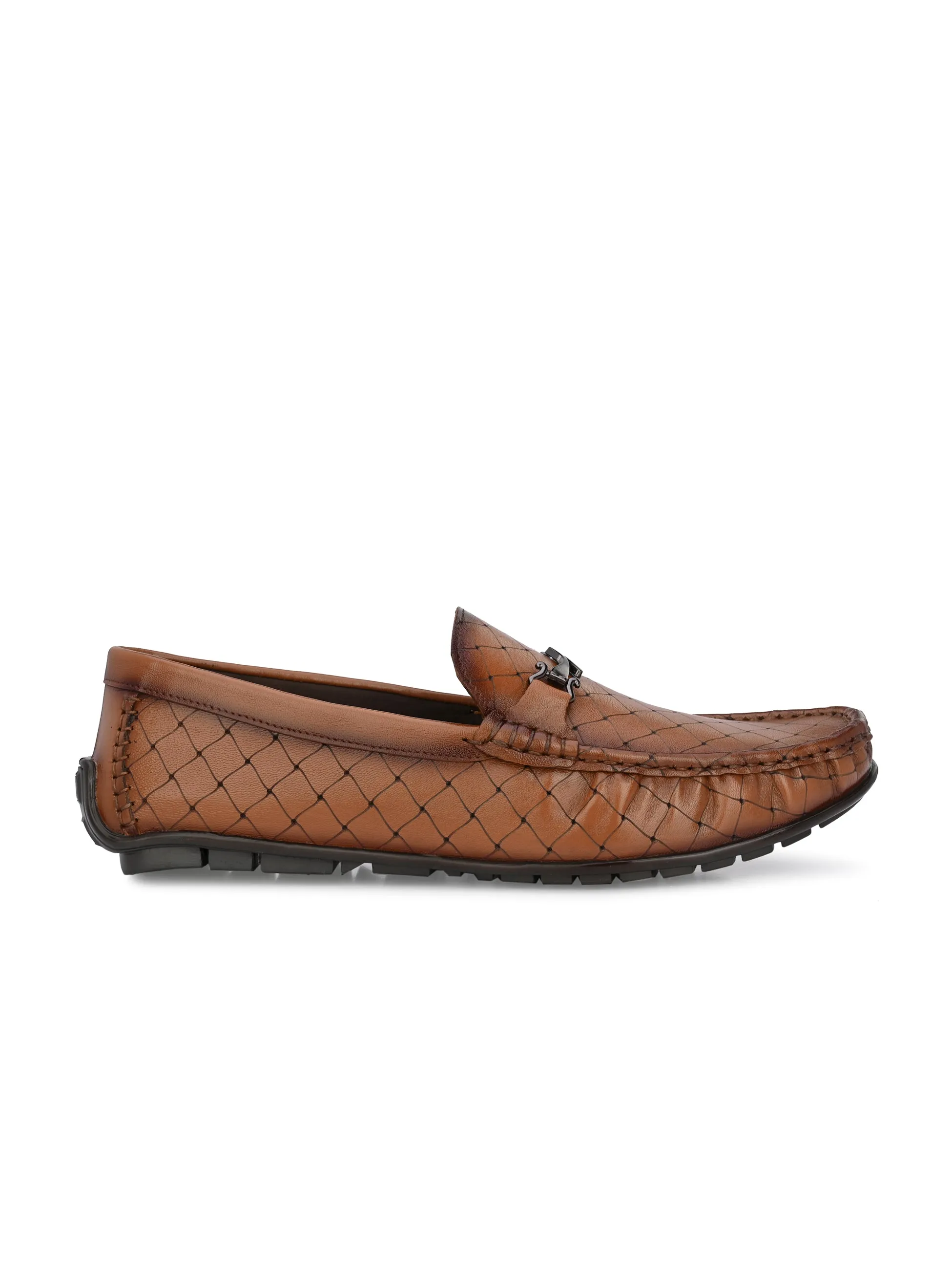 Hitz Herren Mokassins im Casual-Look aus braunem Leder