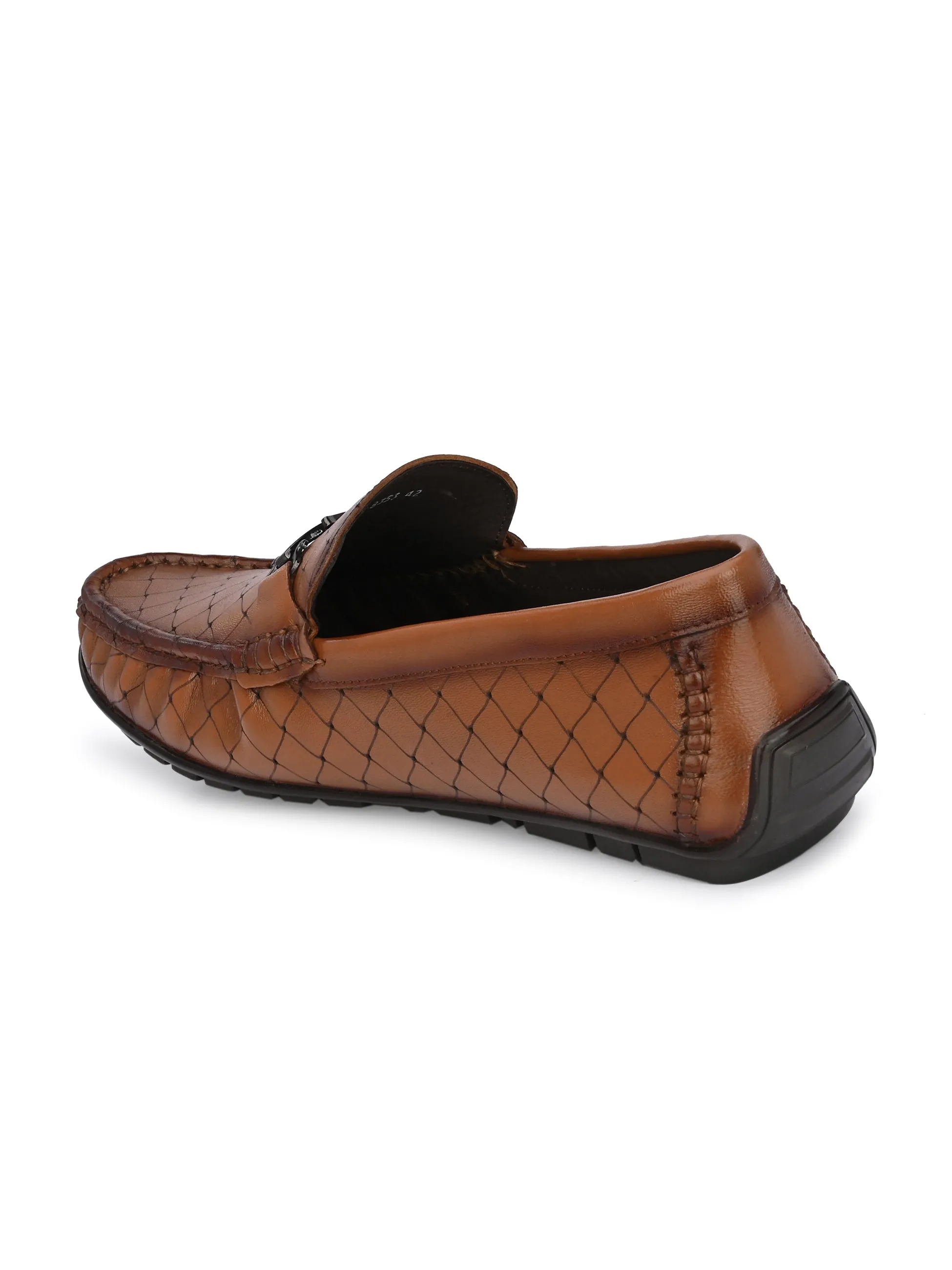 Hitz Herren Mokassins im Casual-Look aus braunem Leder