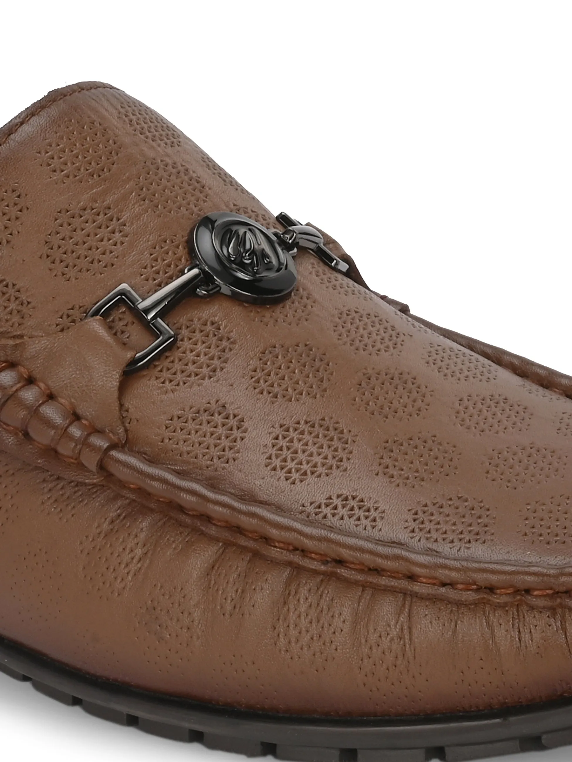 Hitz Herren Mokassins im Casual-Look aus braunem Leder