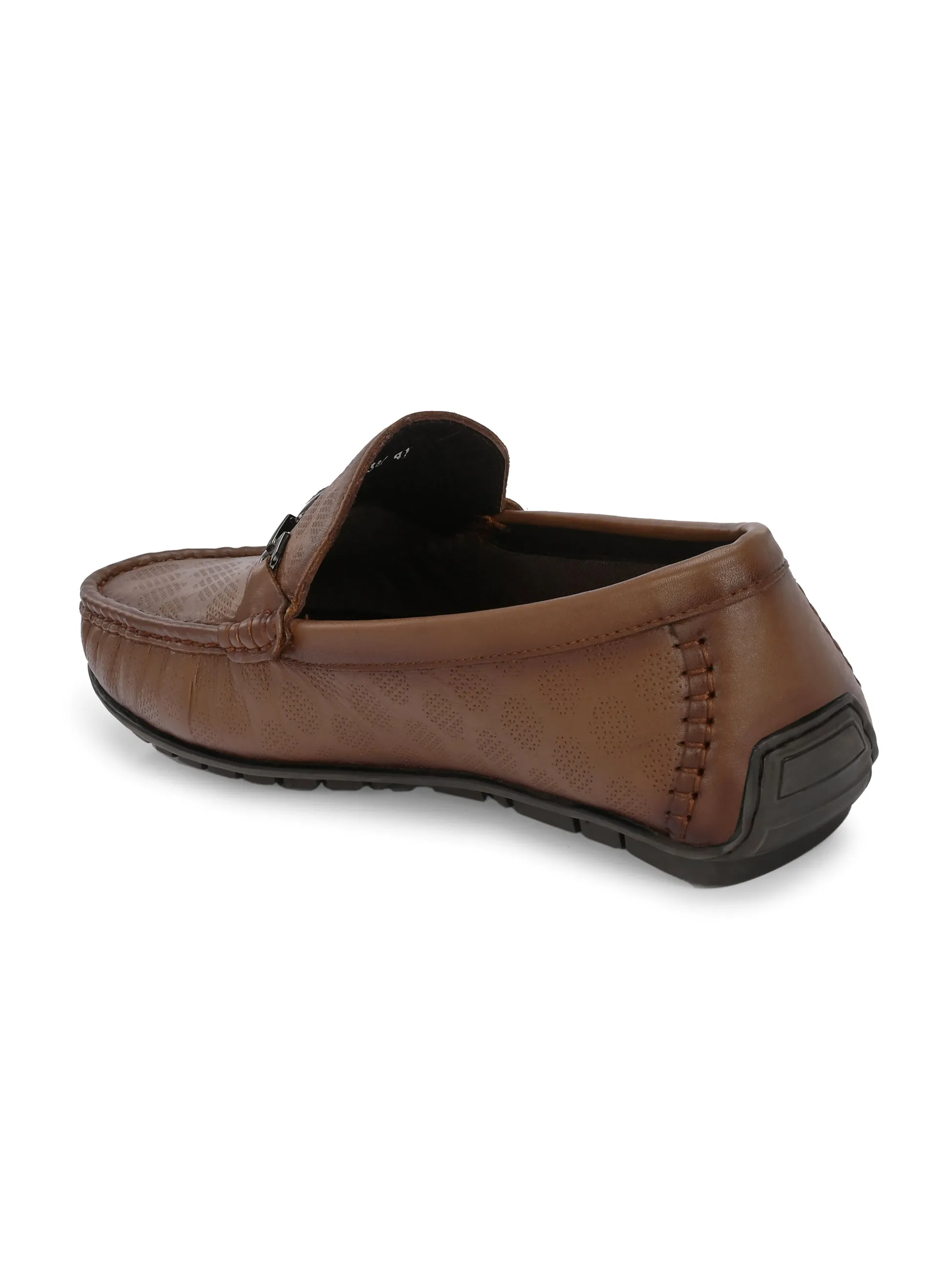 Hitz Herren Mokassins im Casual-Look aus braunem Leder