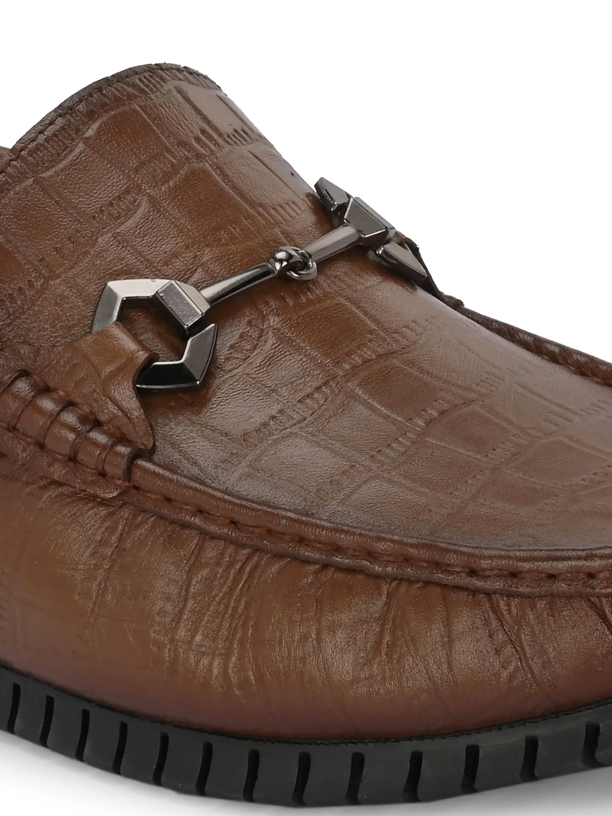 Hitz Herren Loafer aus braunem Leder mit Schlupffunktion und Komfortsohle