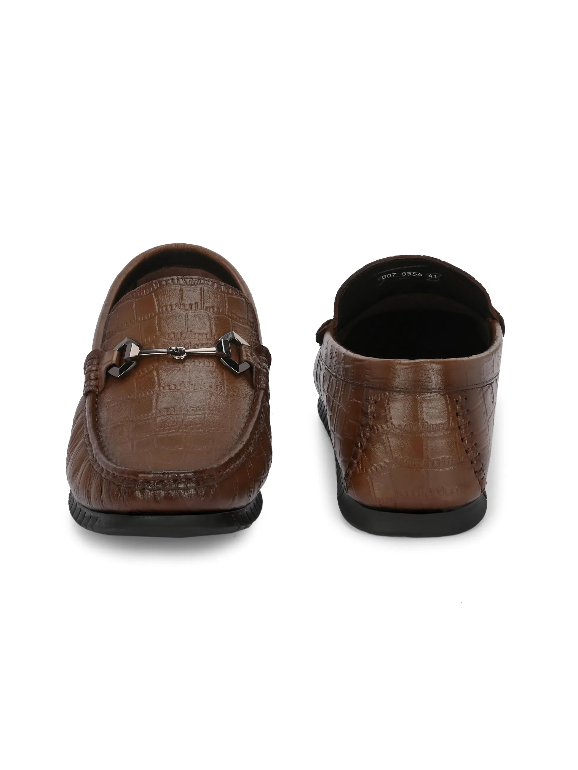 Hitz Herren Loafer aus braunem Leder mit Schlupffunktion und Komfortsohle