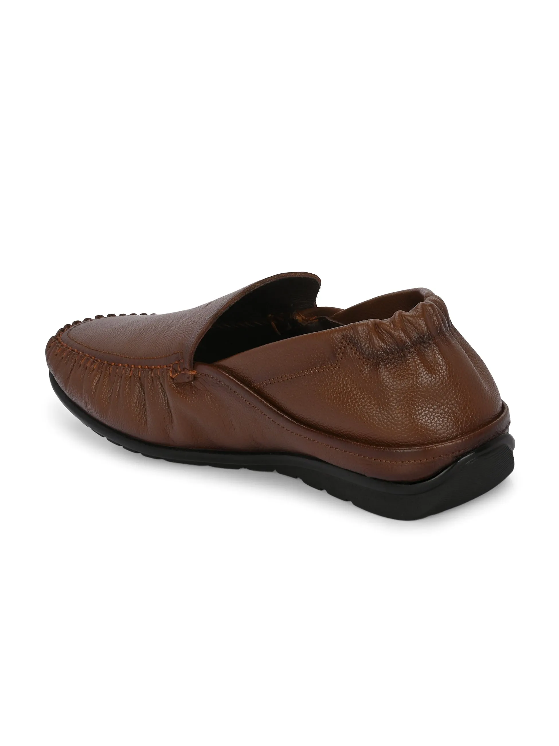 Hitz Herren Loafer aus braunem Leder mit Slip-On-Design für optimalen Komfort