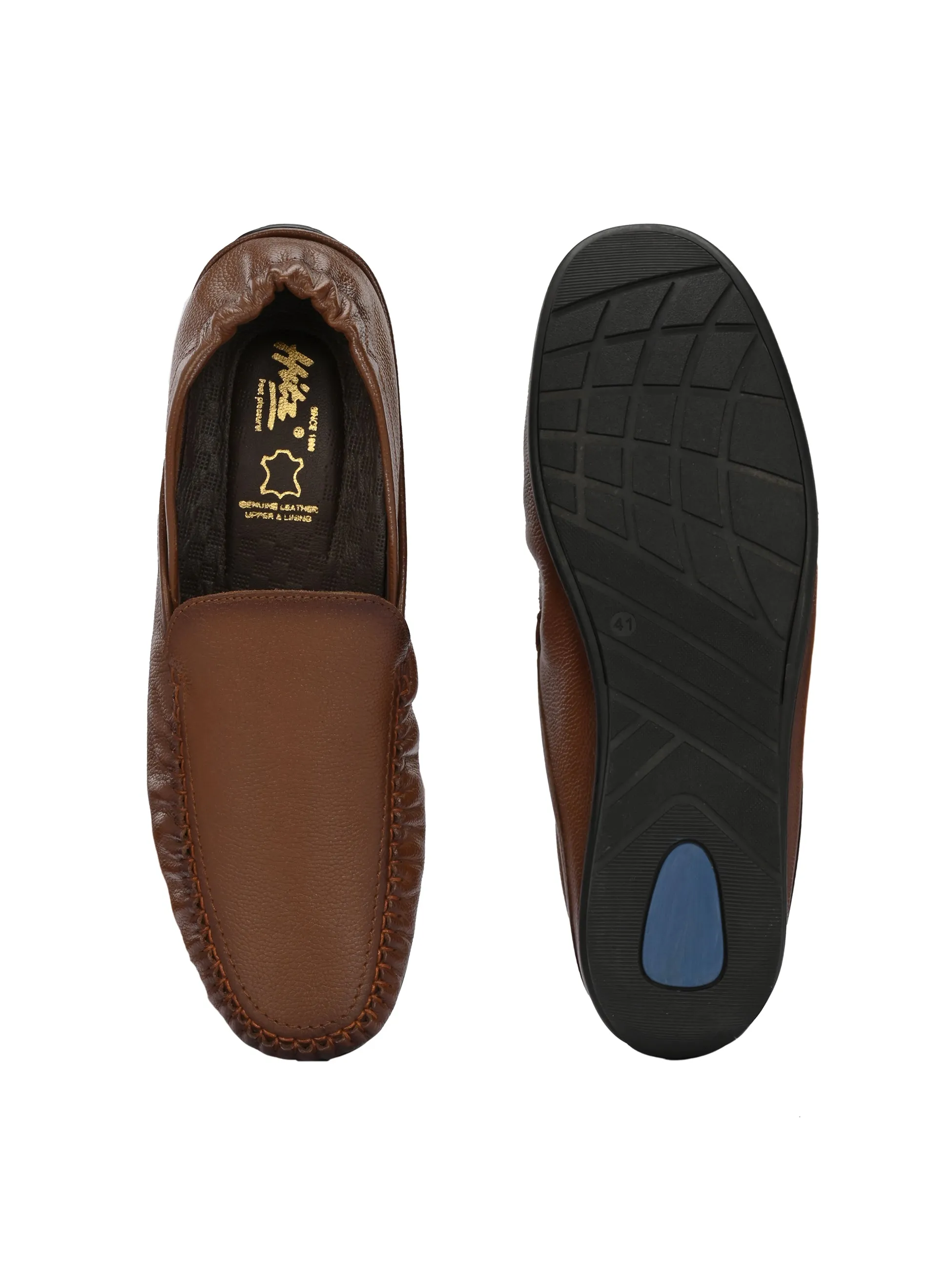 Hitz Herren Loafer aus braunem Leder mit Slip-On-Design für optimalen Komfort
