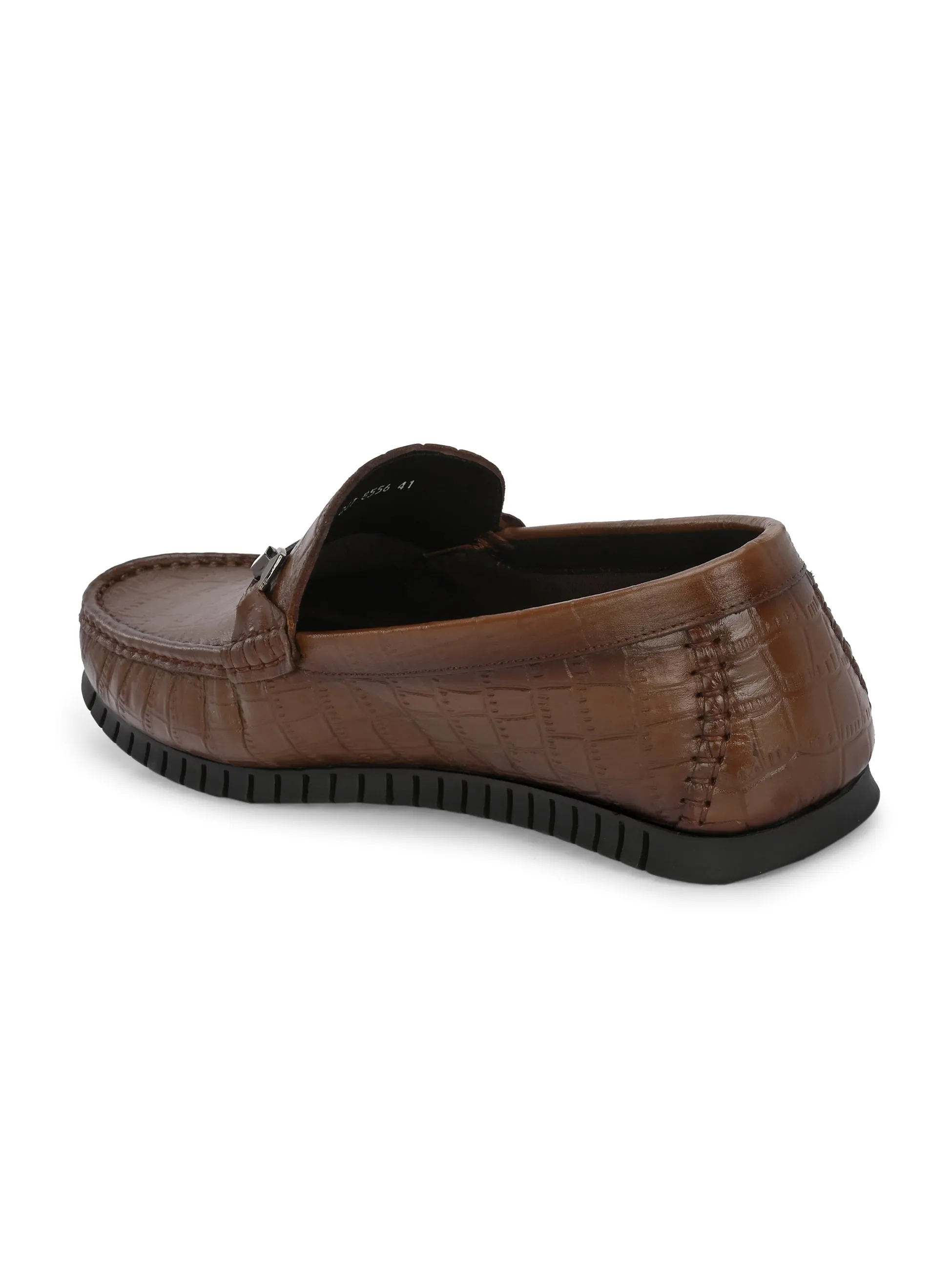 Hitz Herren Loafer aus braunem Leder mit Schlupffunktion und Komfortsohle