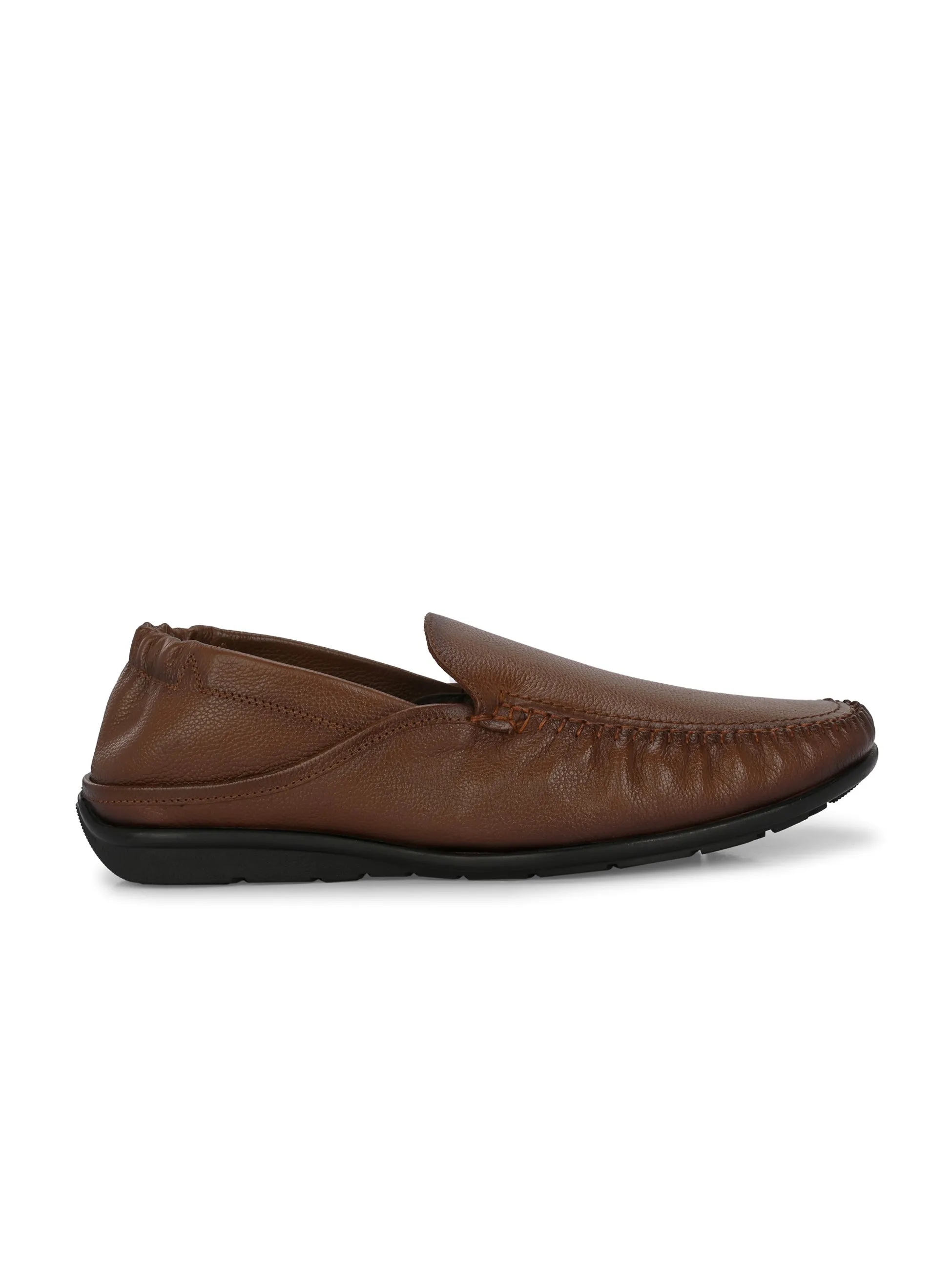 Hitz Herren Loafer aus braunem Leder mit Slip-On-Design für optimalen Komfort