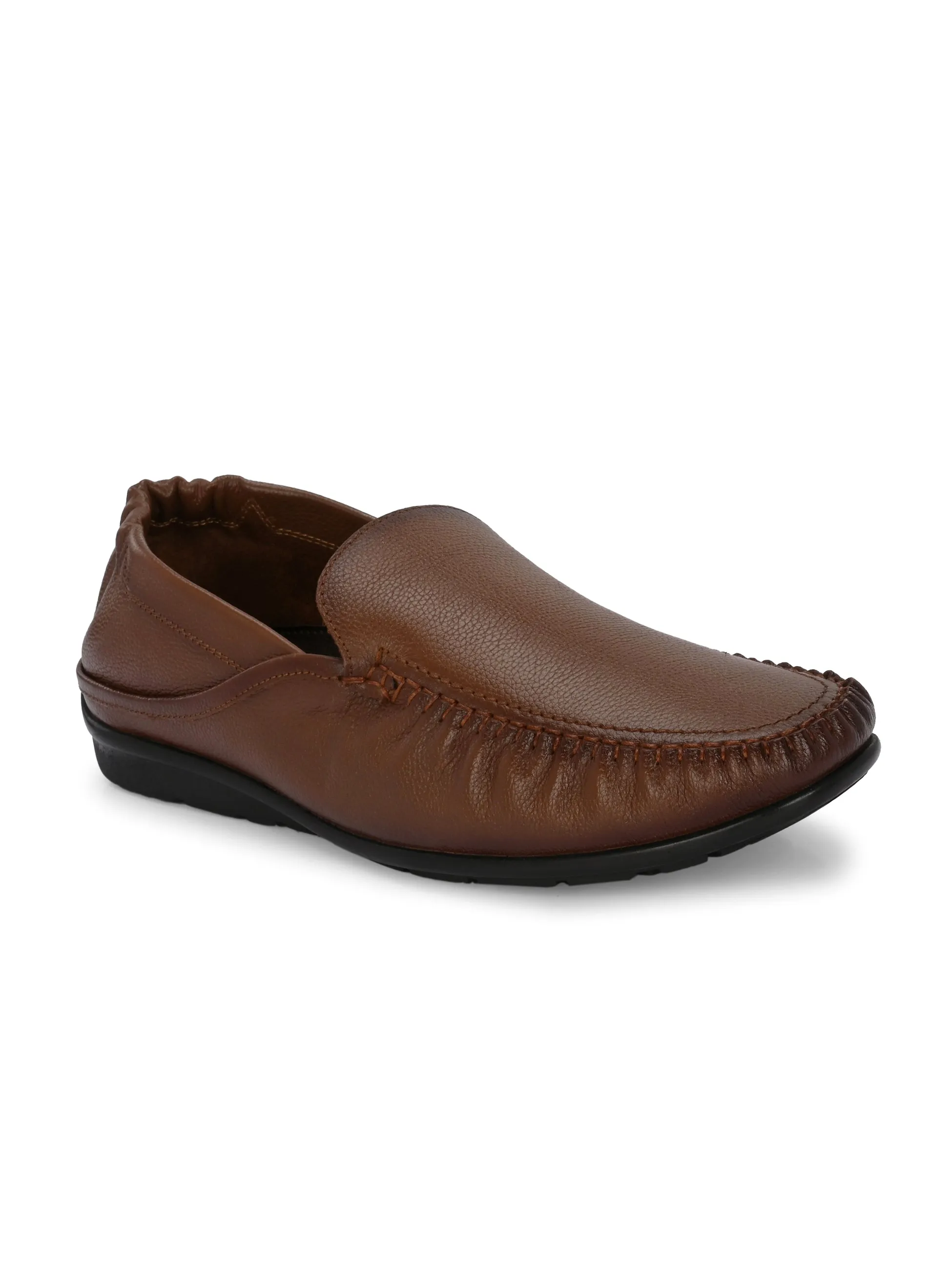 Hitz Herren Loafer aus braunem Leder mit Slip-On-Design für optimalen Komfort