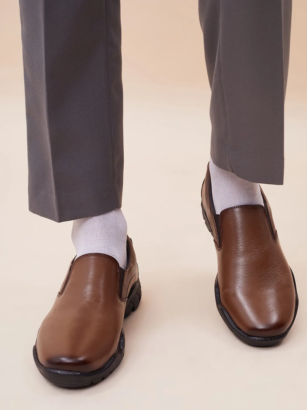 Hitz Herren Lederschlupfschuhe in Braun für formelle Anlässe