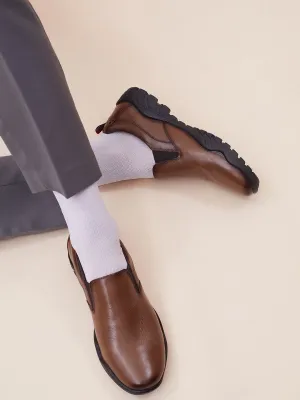Hitz Herren Lederschlupfschuhe in Braun für formelle Anlässe