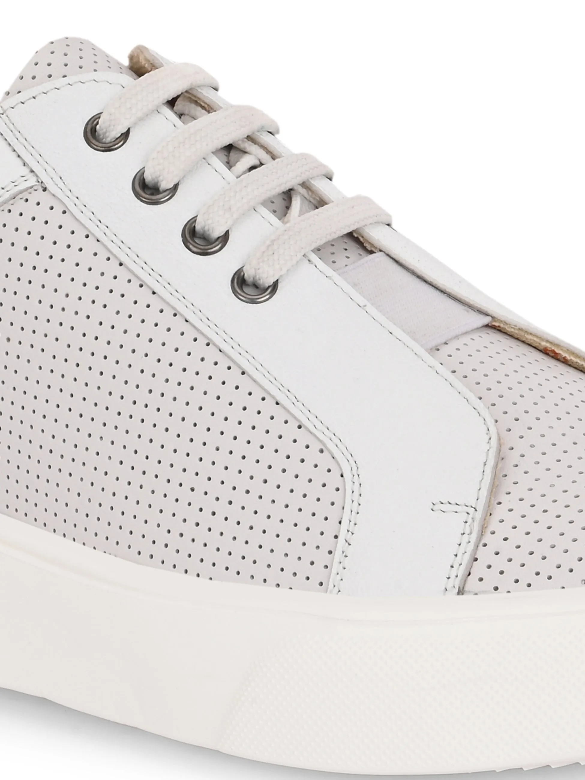 Hitz Herren-Sneaker aus weißem Leder mit Schnürung